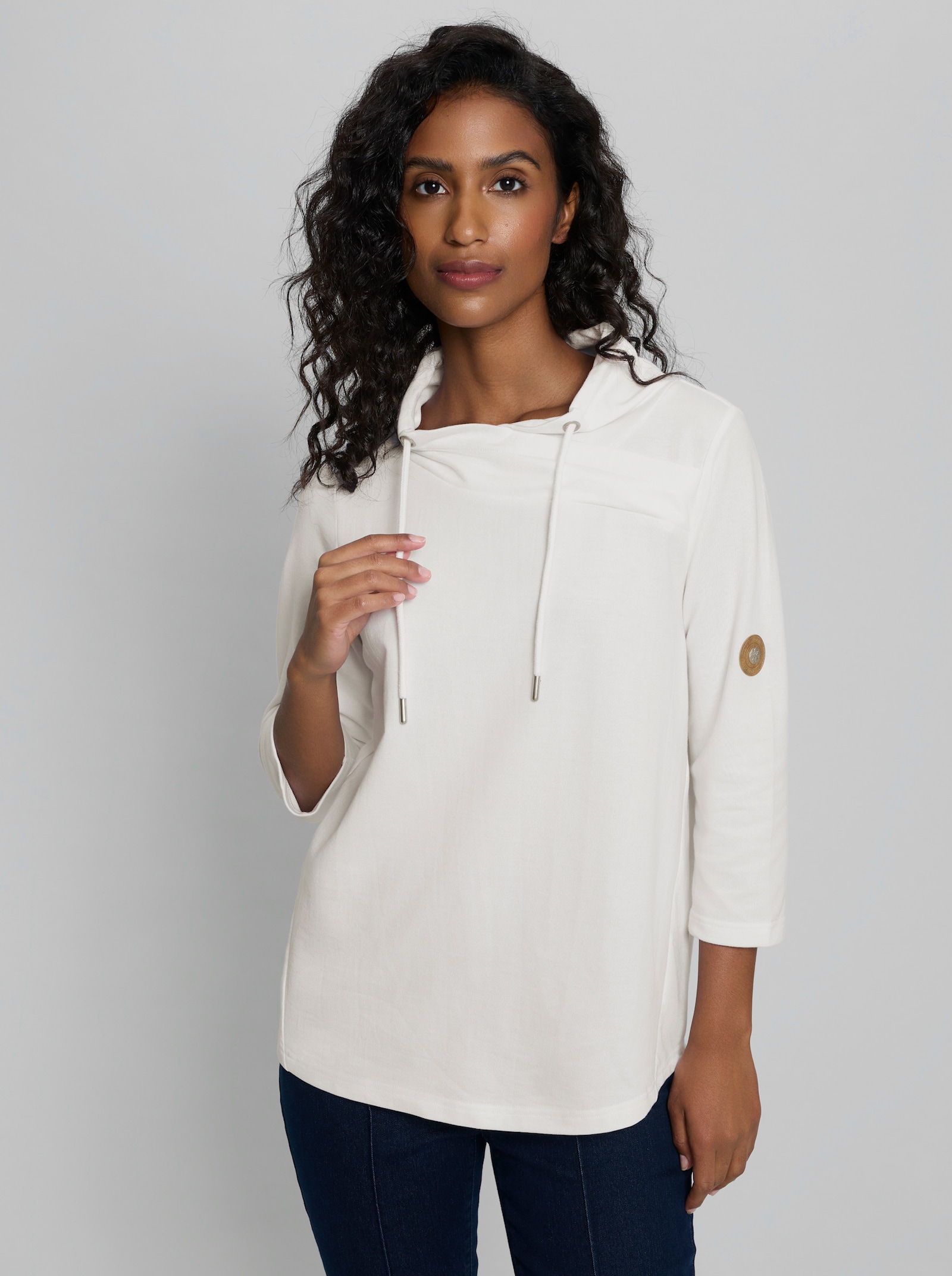 heine Sweatshirt mit Stehkragen - ecru