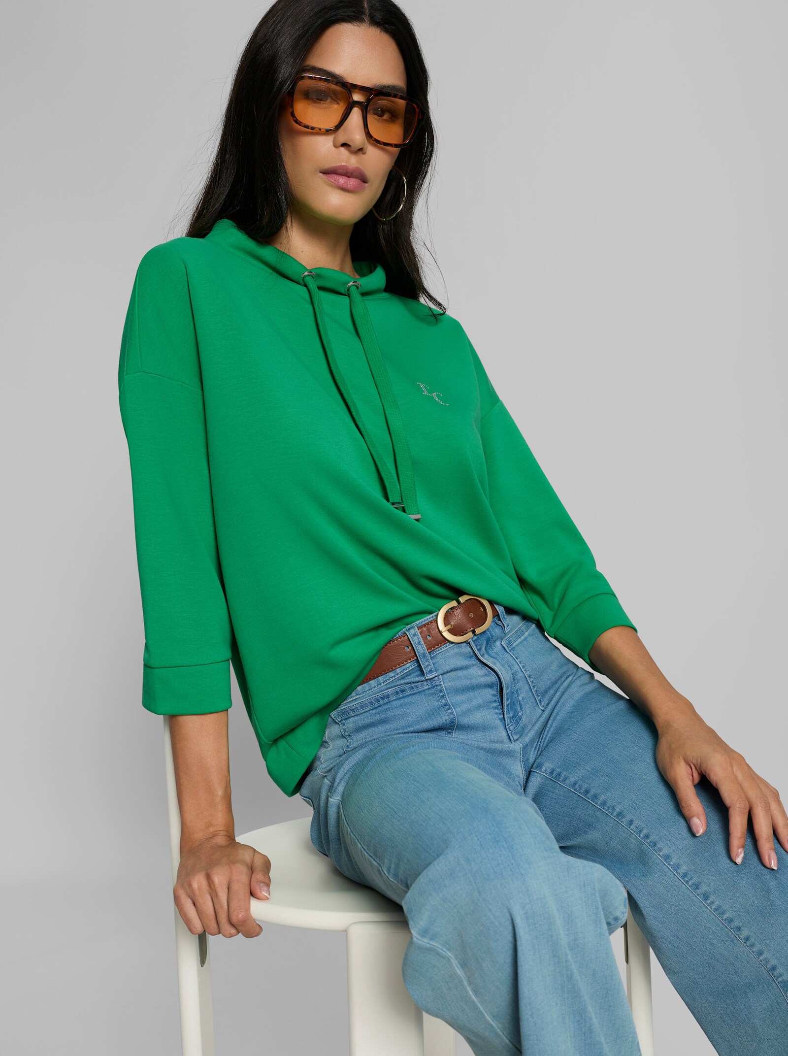 heine Sweatshirt mit Stehkragen - grasgrün