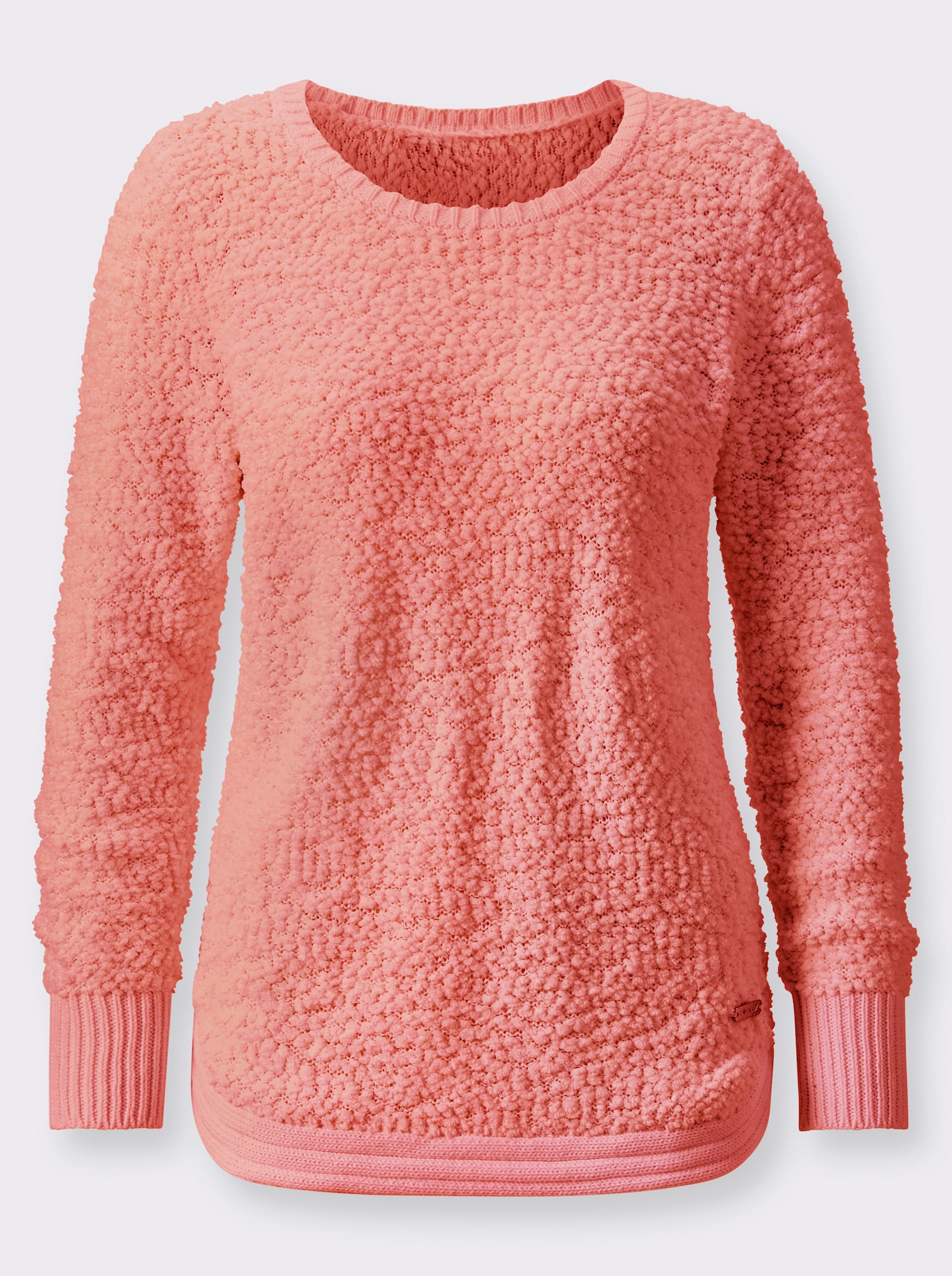 Langarm-Pullover aus Flausch-Effektgarn - rosenholz