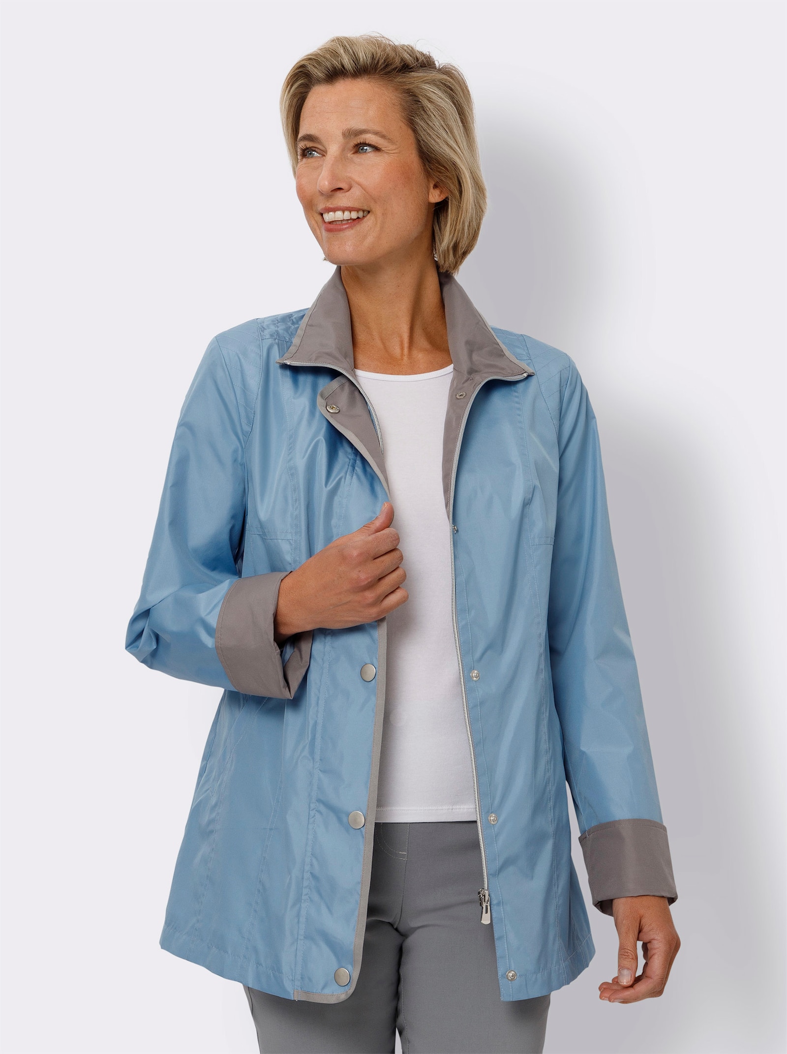 Jack met vaste mouwomslag - steengrijs