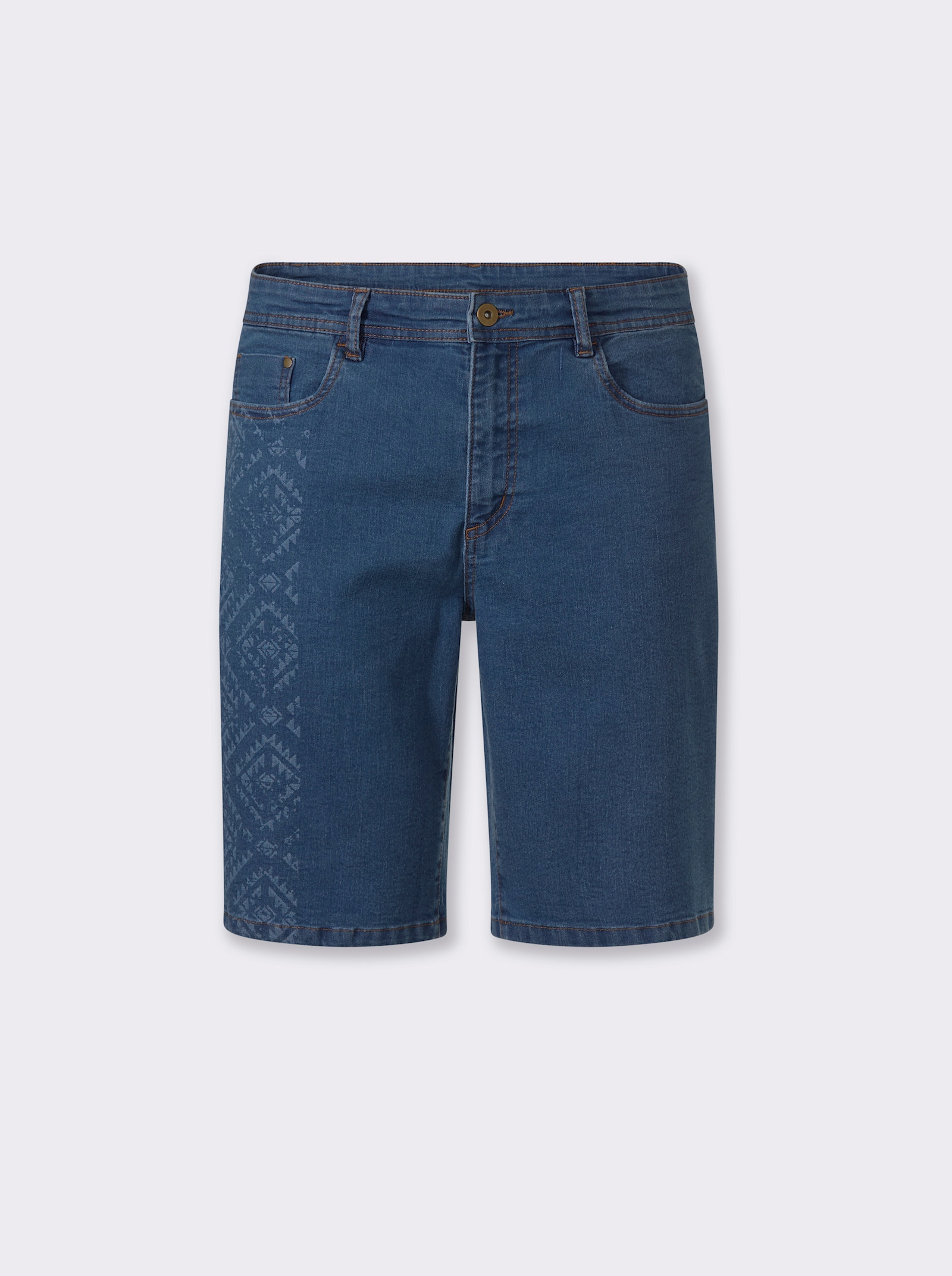 Marco Donati Bermudas mit Detail im Ethno-Dessin - blue-stone-washed