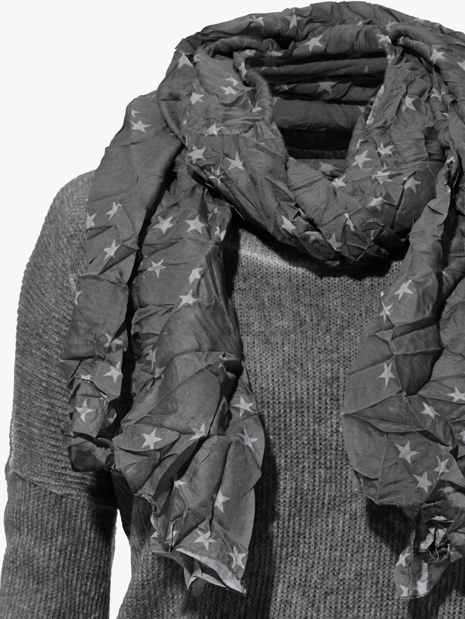 heine 2-in-1-Shirt mit Schal - grau