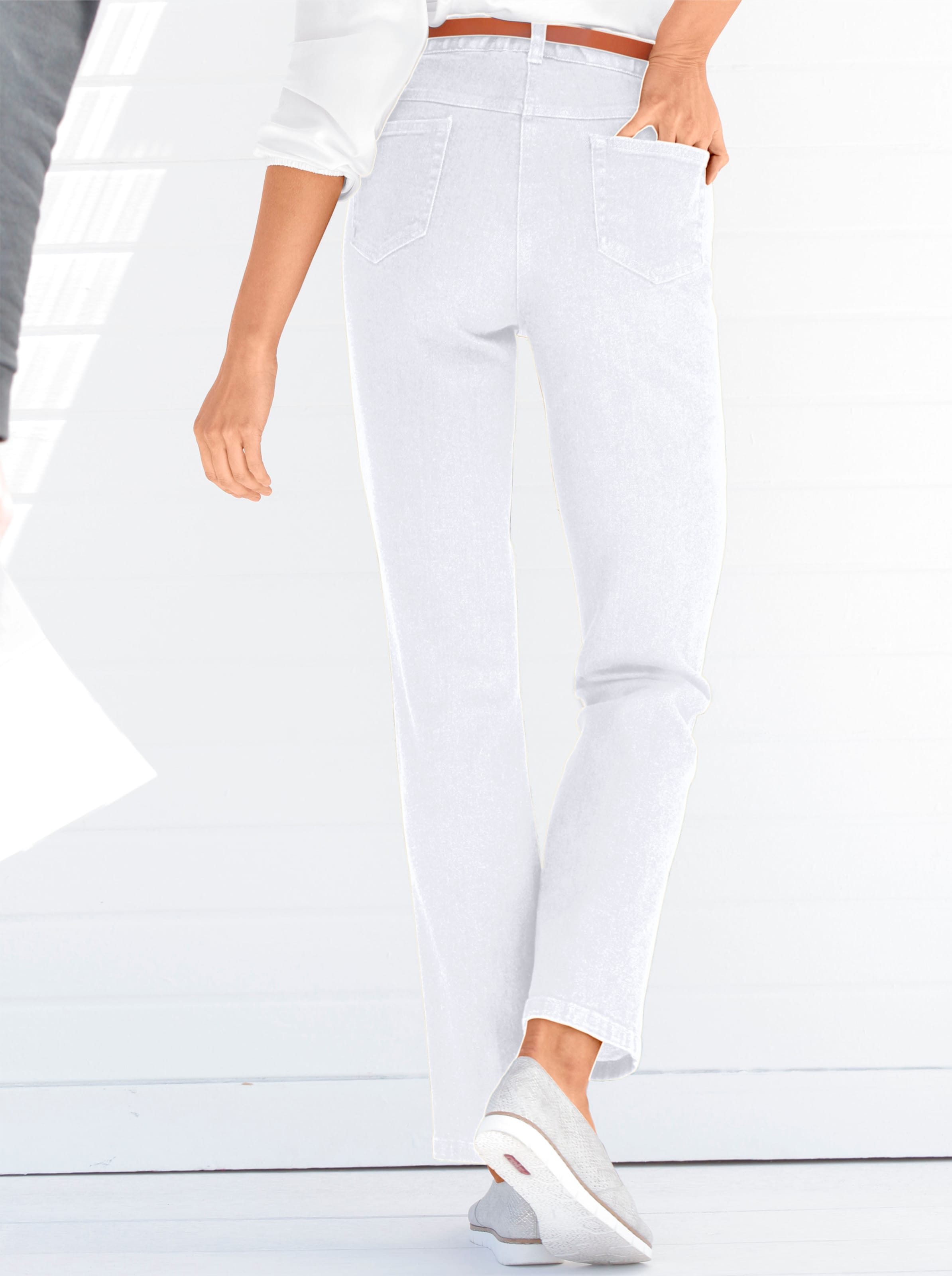 Witt Damen 5-Pocket-Jeans, weiß