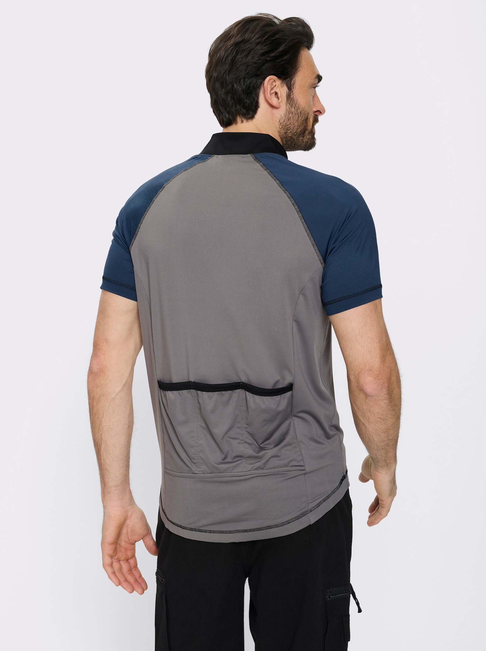 Catamaran Sports Fahrradshirt mit dreigeteilter Rückentasche - anthrazit