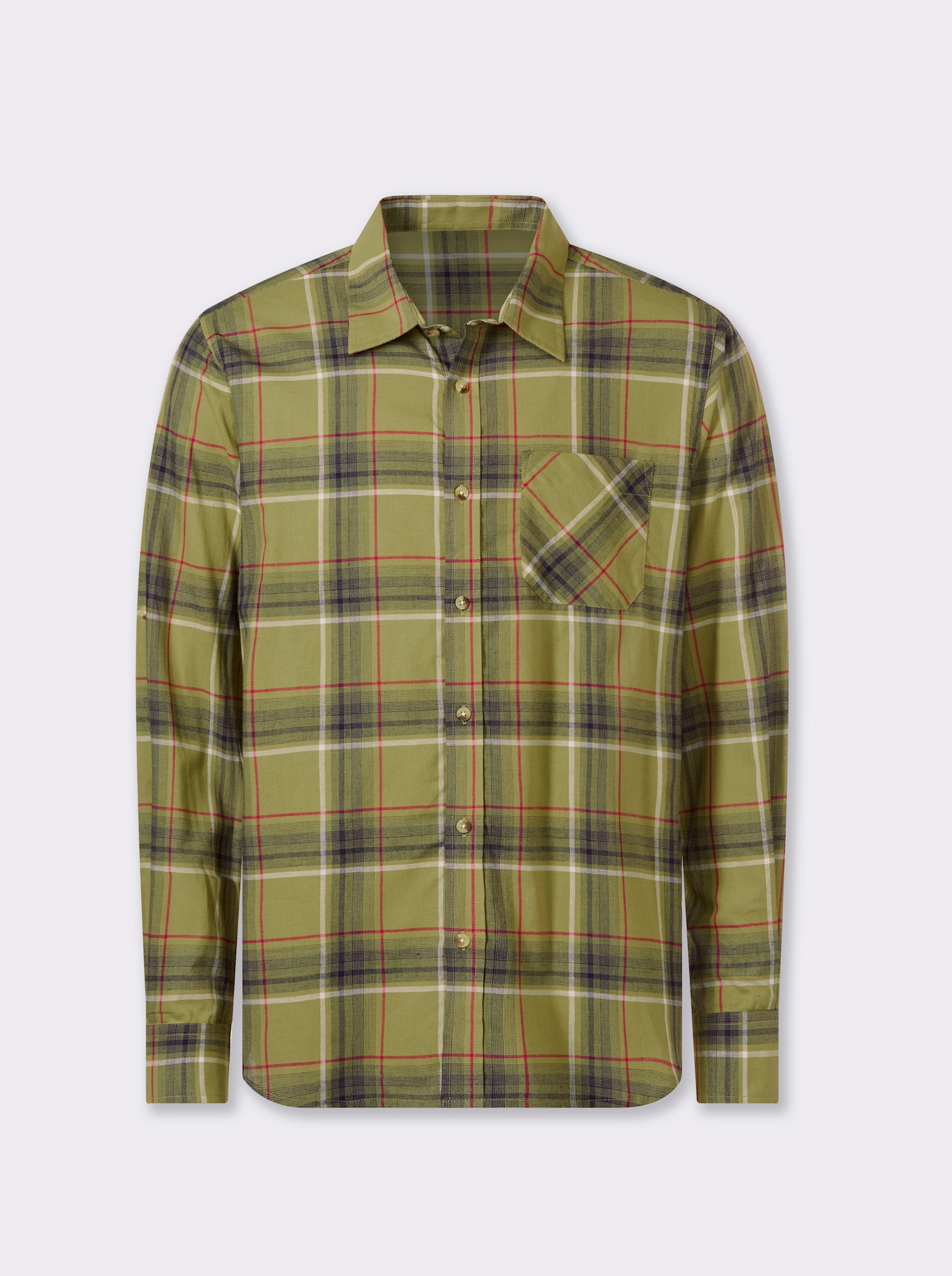 Catamaran Langarmhemd mit krempelbaren Ärmeln - schilf-kariert