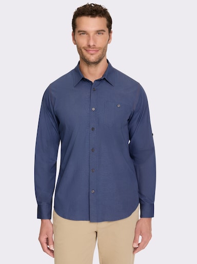 Catamaran Langarmhemd mit Krempelärmeln, Baumwolle - rauchblau