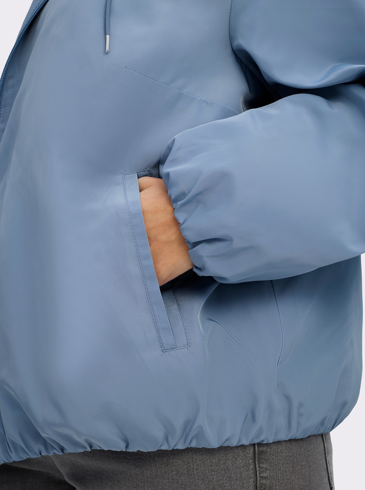 sheego Blouson mit Kapuze und Gummibund - bleu