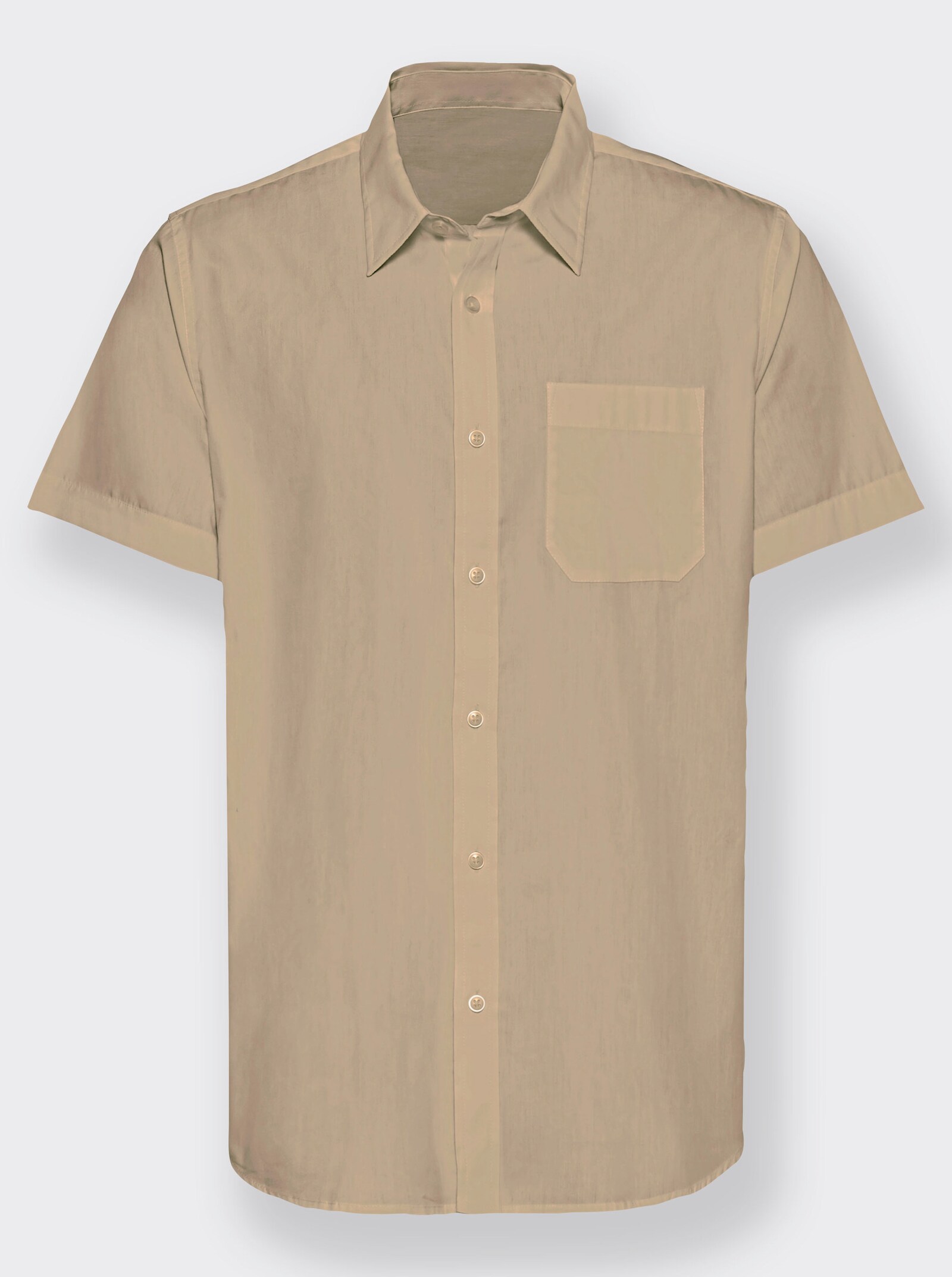 Marco Donati Kurzarmhemd in bügelfreier Baumwolle - beige