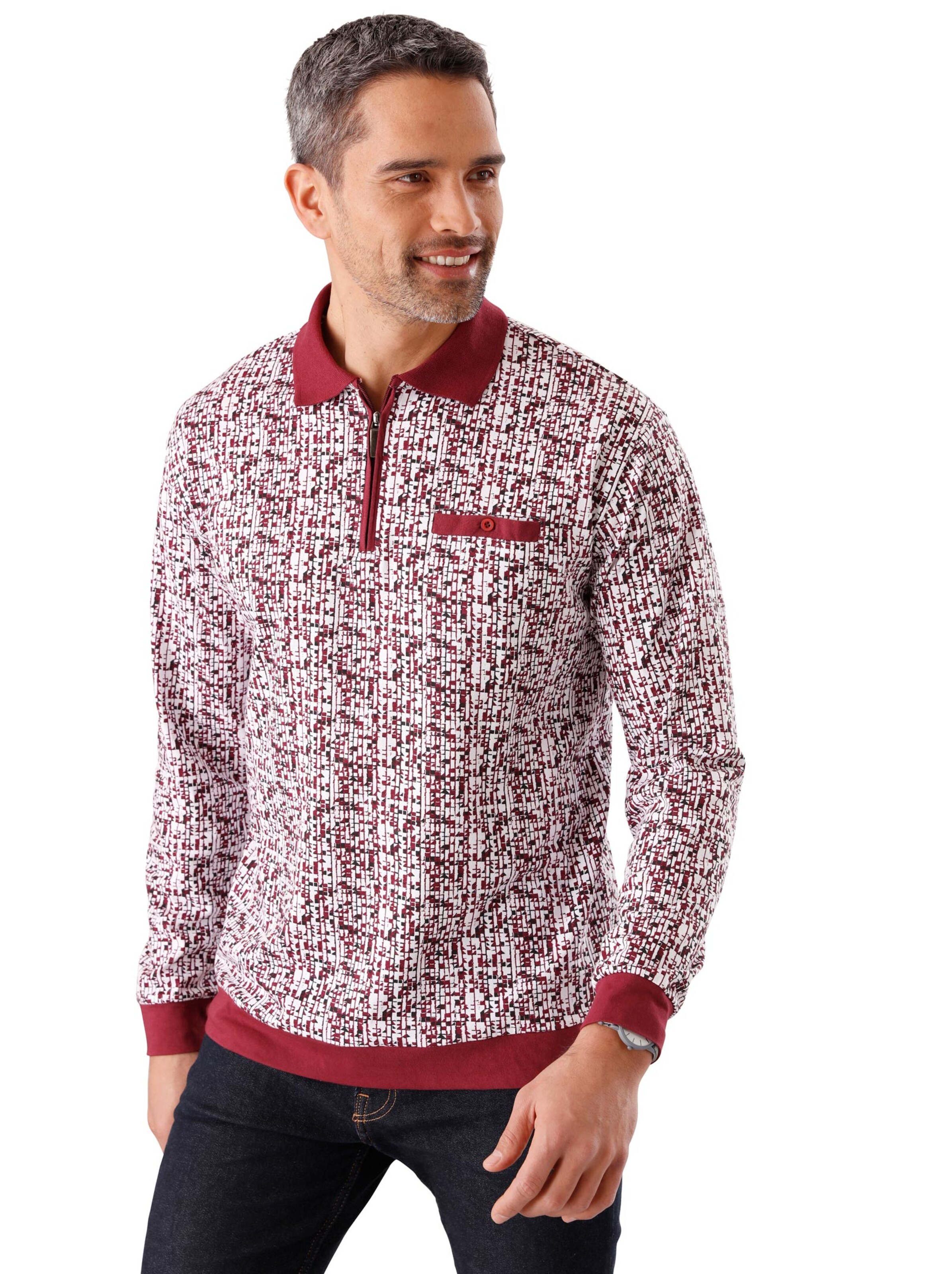 Poloshirt - bordeaux-bedruckt