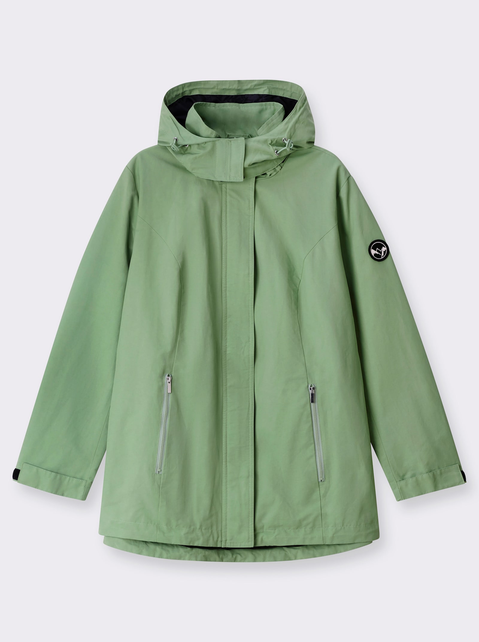 sheego Übergangsjacke mit abnehmbarer Kapuze - eucalyptus