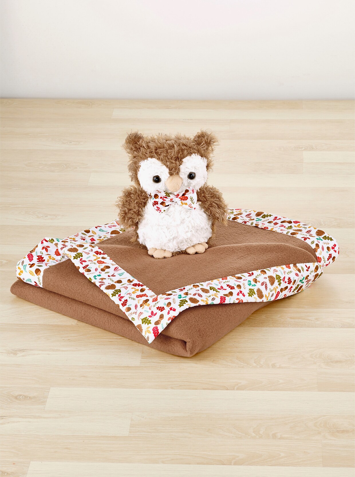 Decke mit Eule - braun