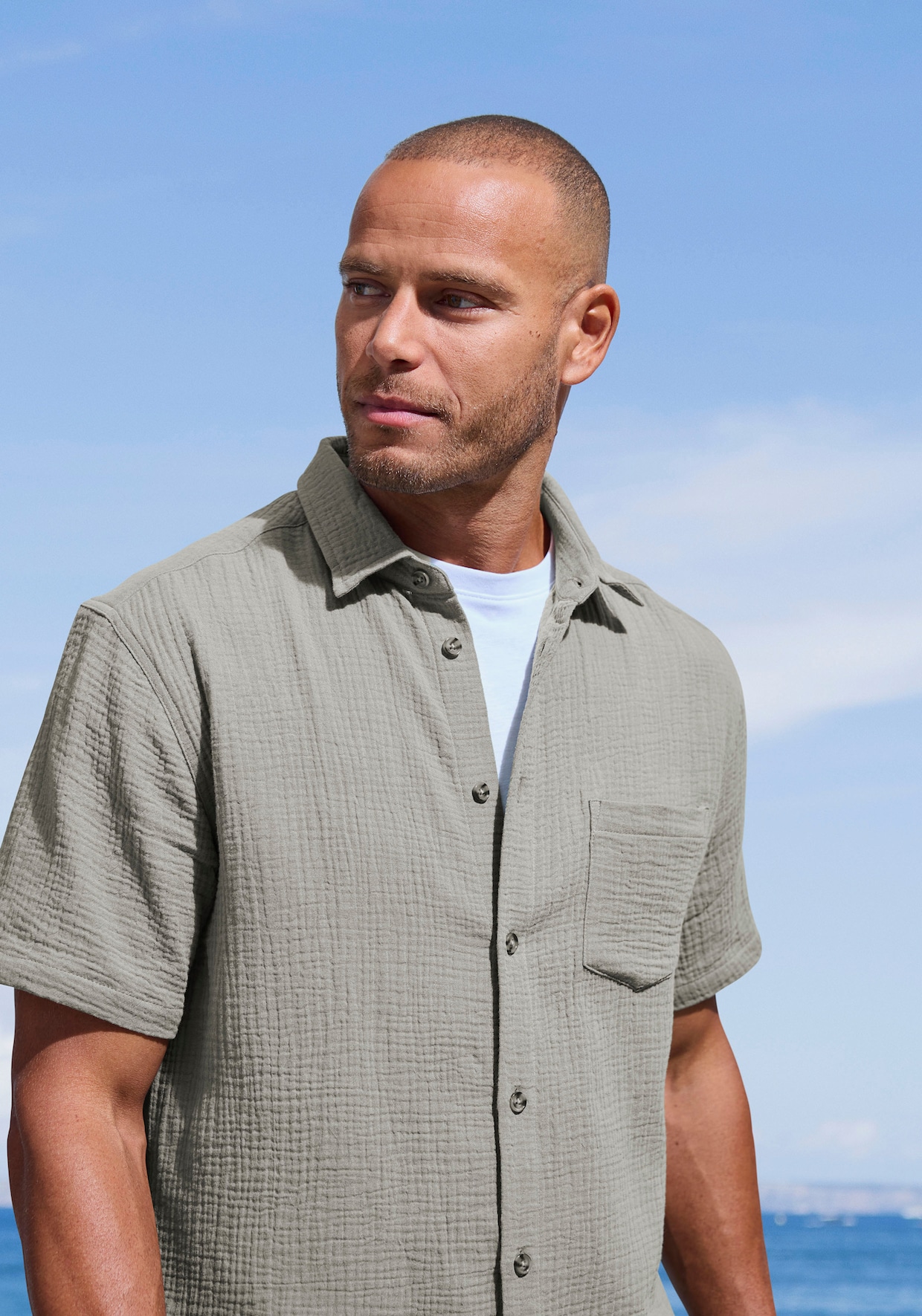 Beachtime Overhemd met korte mouwen - salie