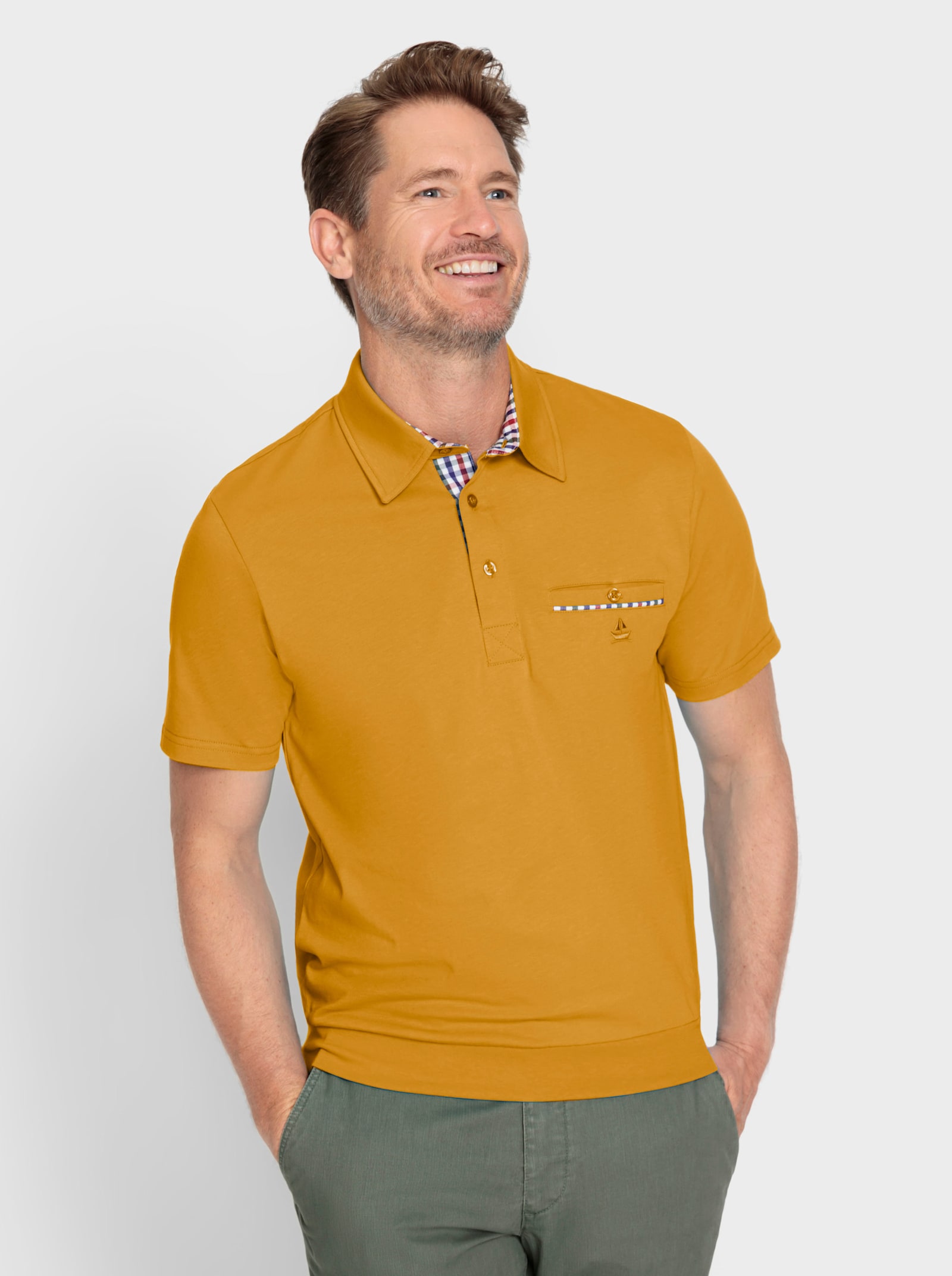 Marco Donati Kurzarm-Shirt - ocker