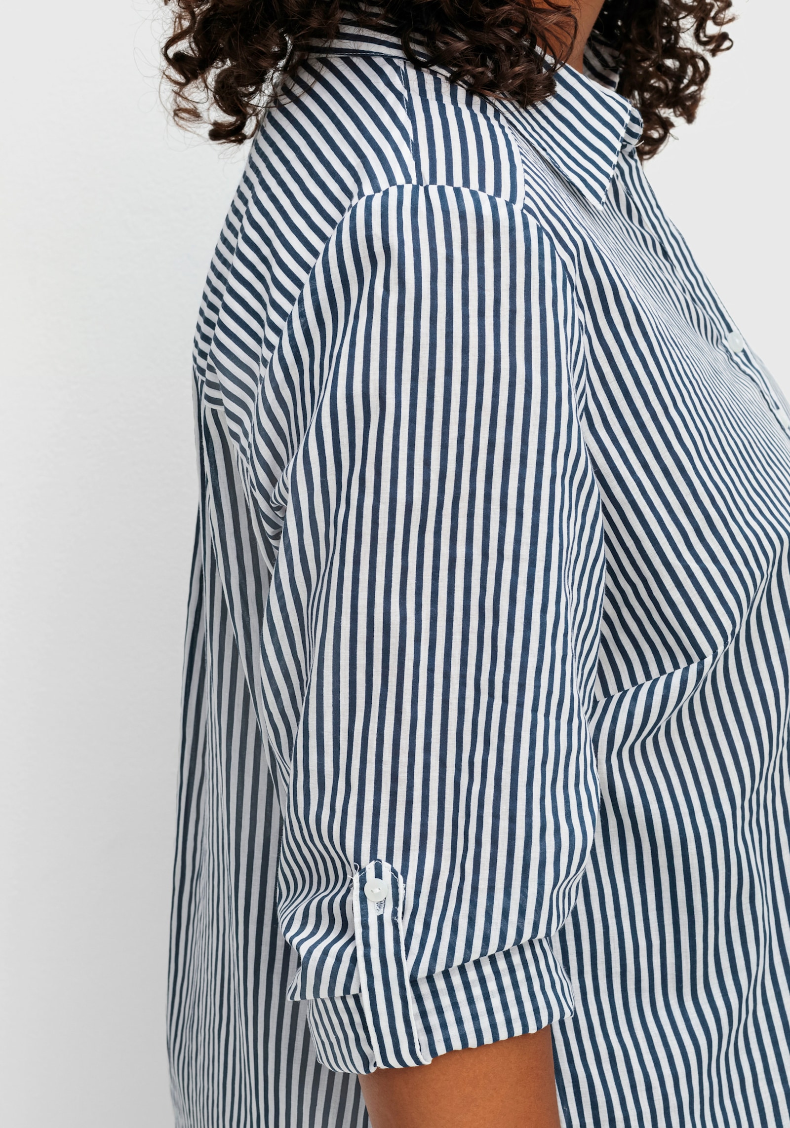 Gestreifte Bluse in Tunikaform - marine-gestreift