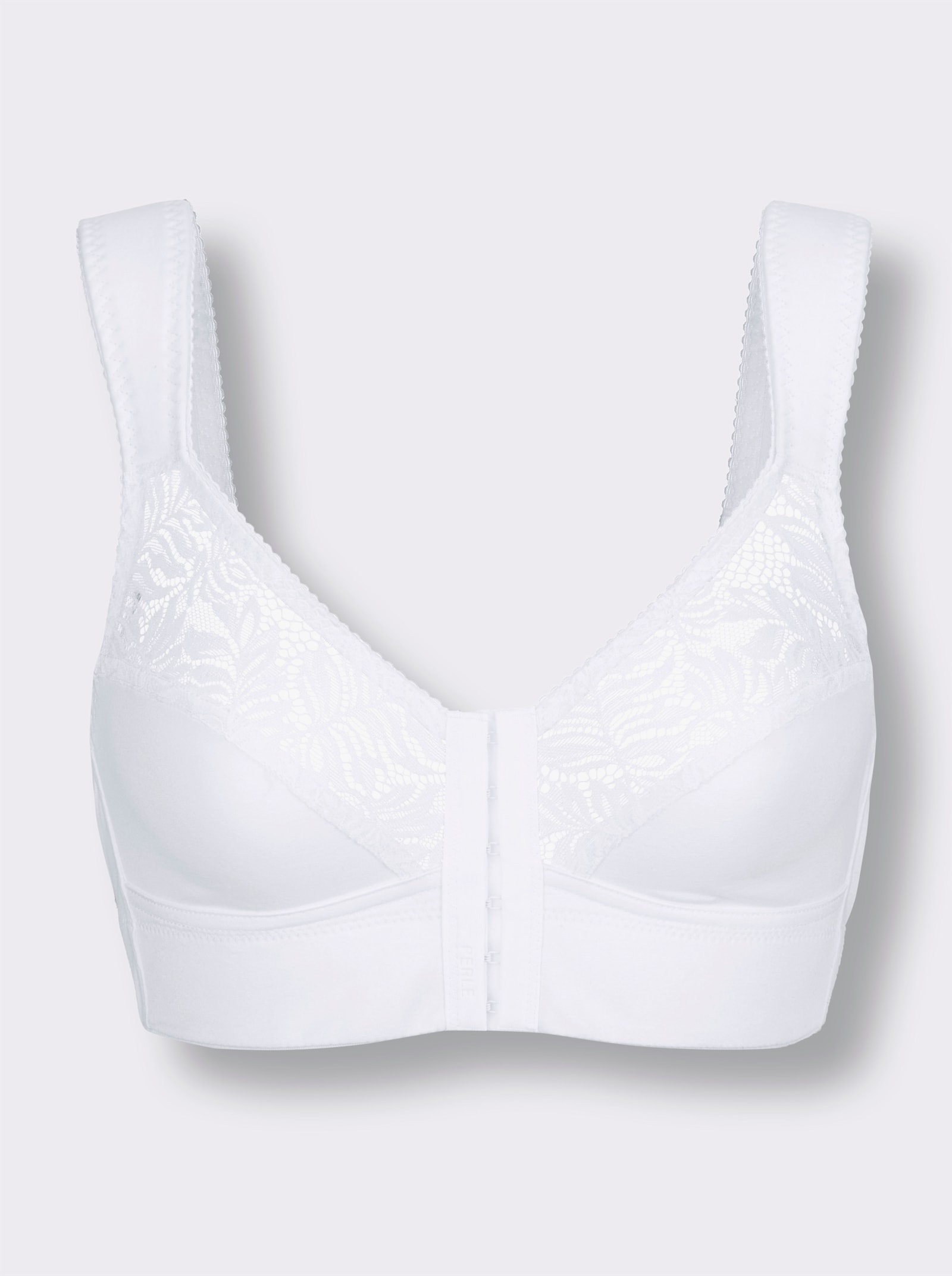 wäschepur Vorderverschluss-BH ohne Bügel mit gepolsterten Trägern - weiss