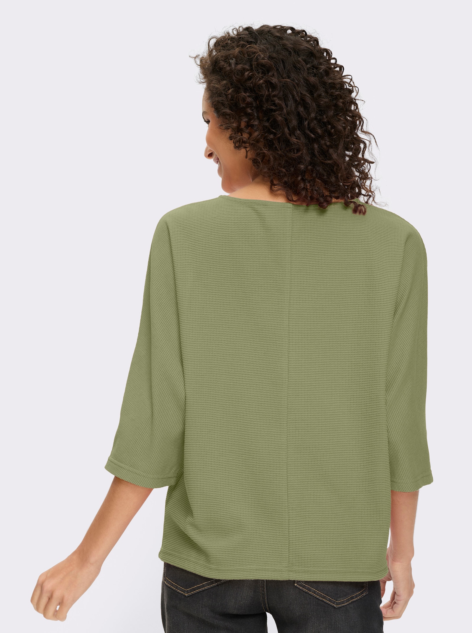 heine T-shirt à manches chauve-souris en qualité piqué - vert roseau