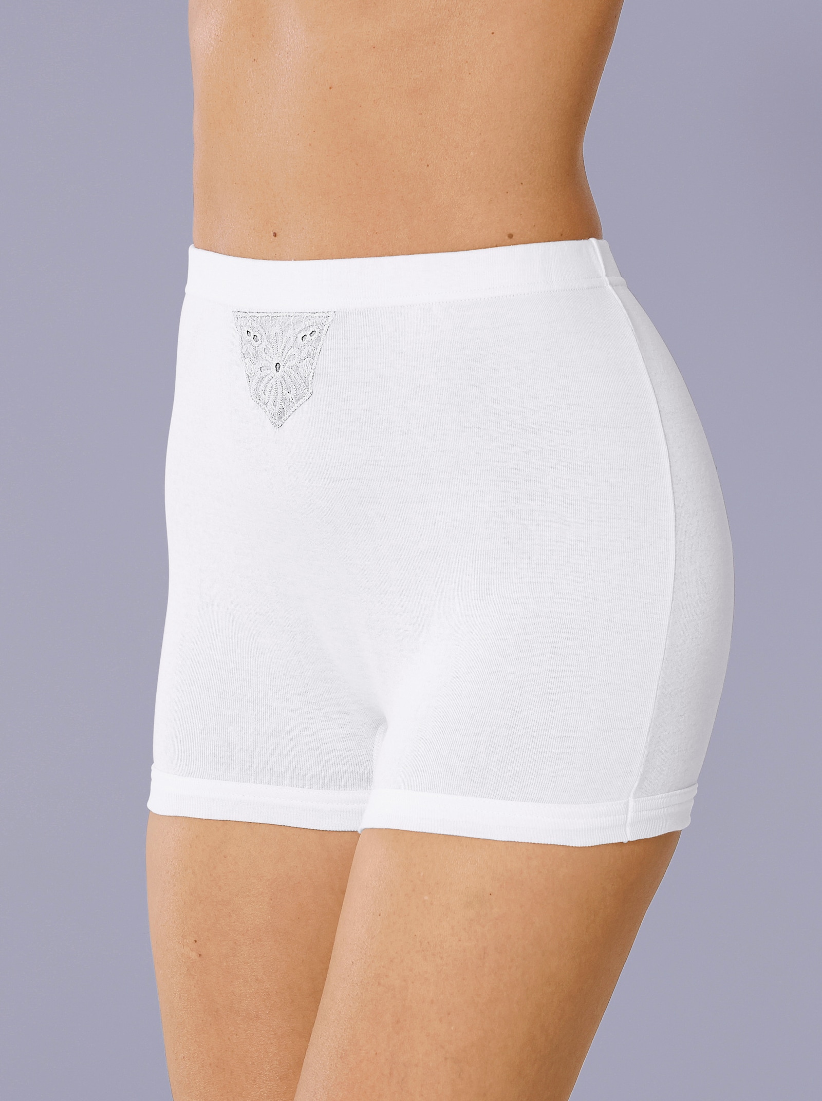 wäschepur Nohavičky-vys.pás, batistový vzor - biela