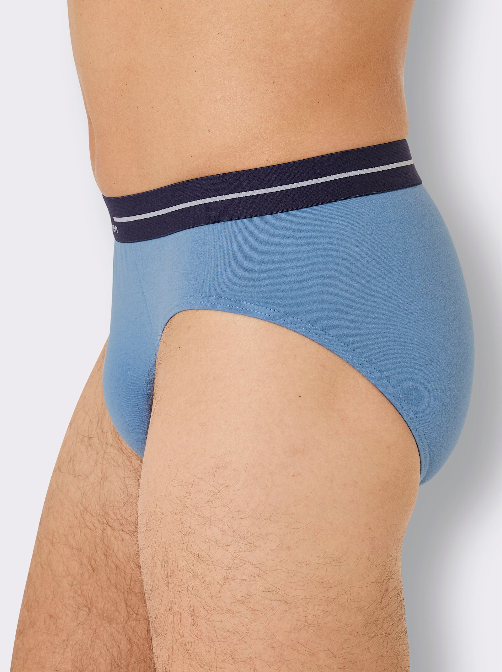 wäschepur men Slip - marine-mittelblau-bedruckt + marine + hellblau