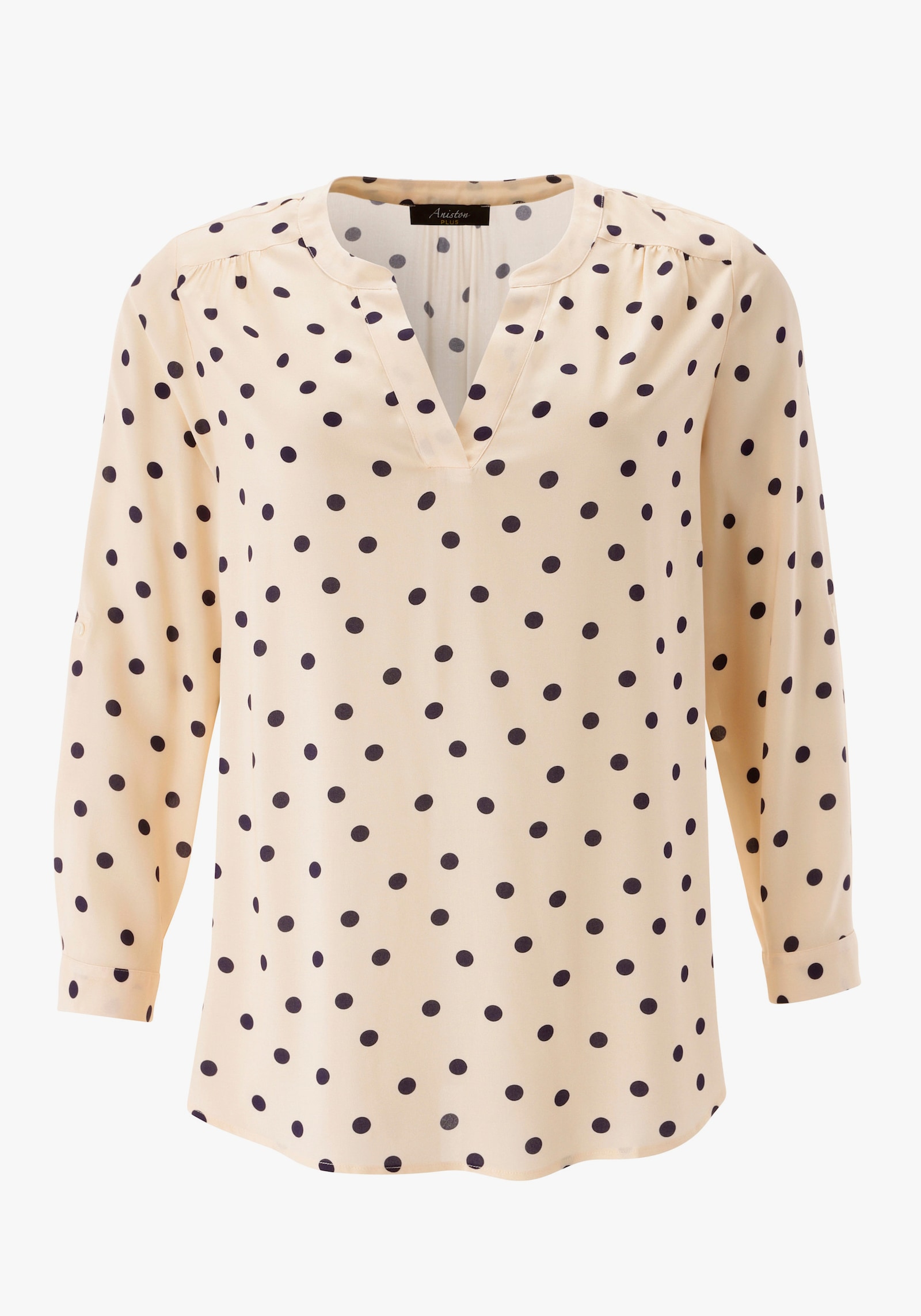 Aniston PLUS Schlupfbluse - wollweiß-marine