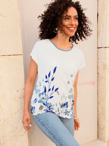 Shirt - weiß-mittelblau