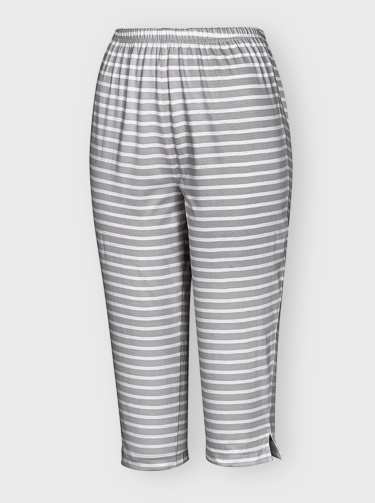 wäschepur Capri-Hose - steingrau-weiß-geringelt