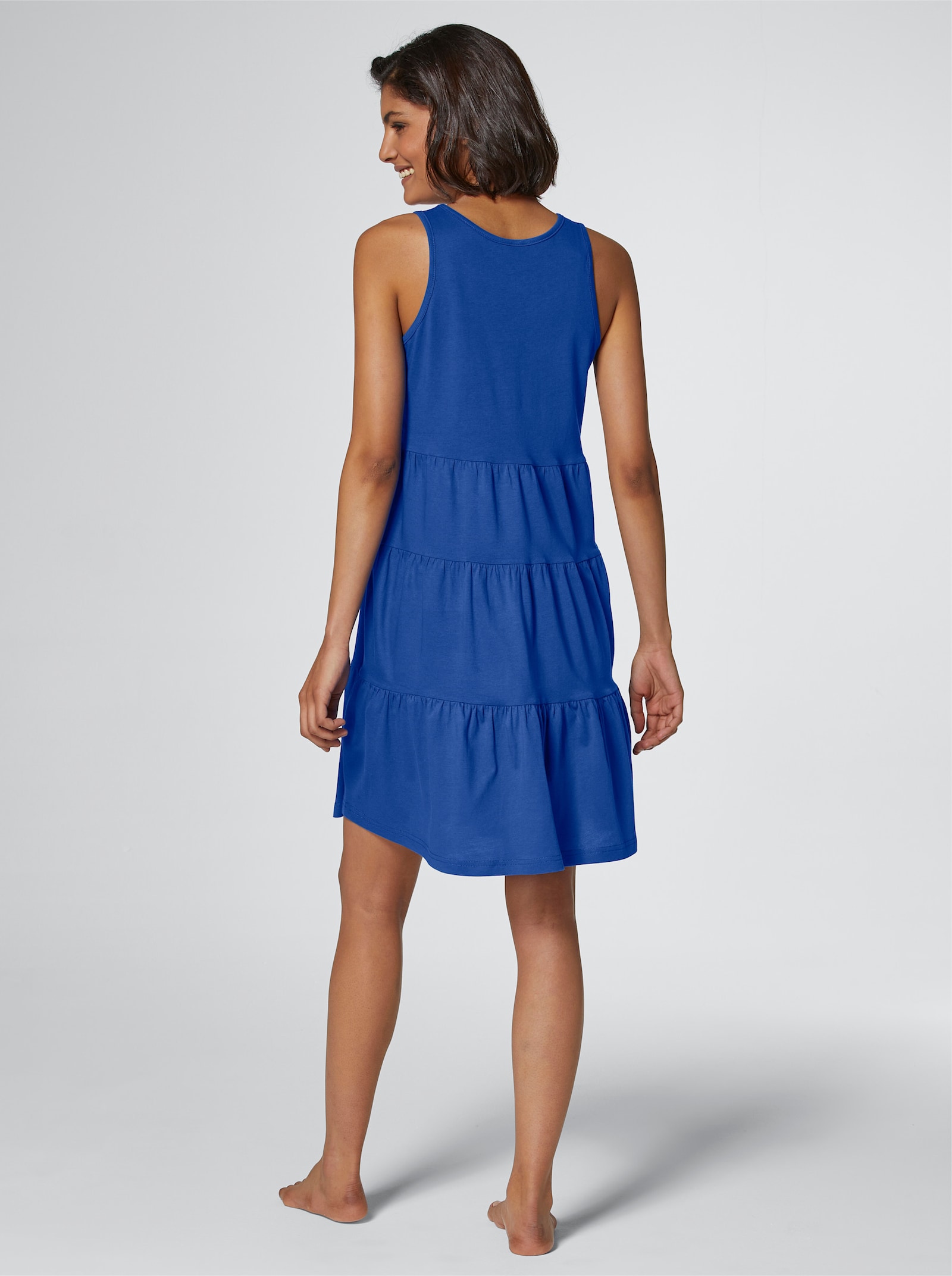 feel good Sommerkleid mit Stufenrock - royalblau
