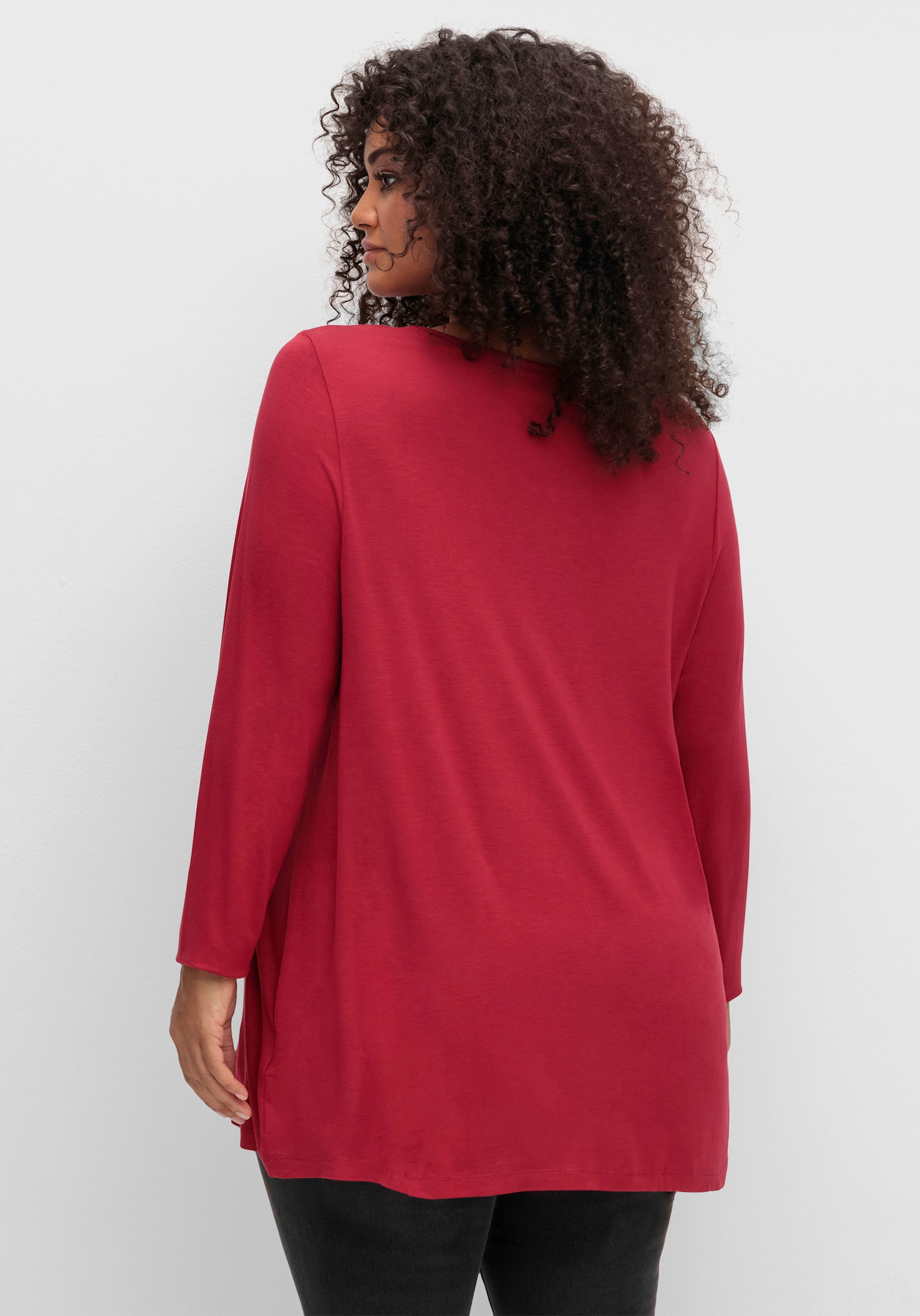 Longshirt in A-Form - kirsche