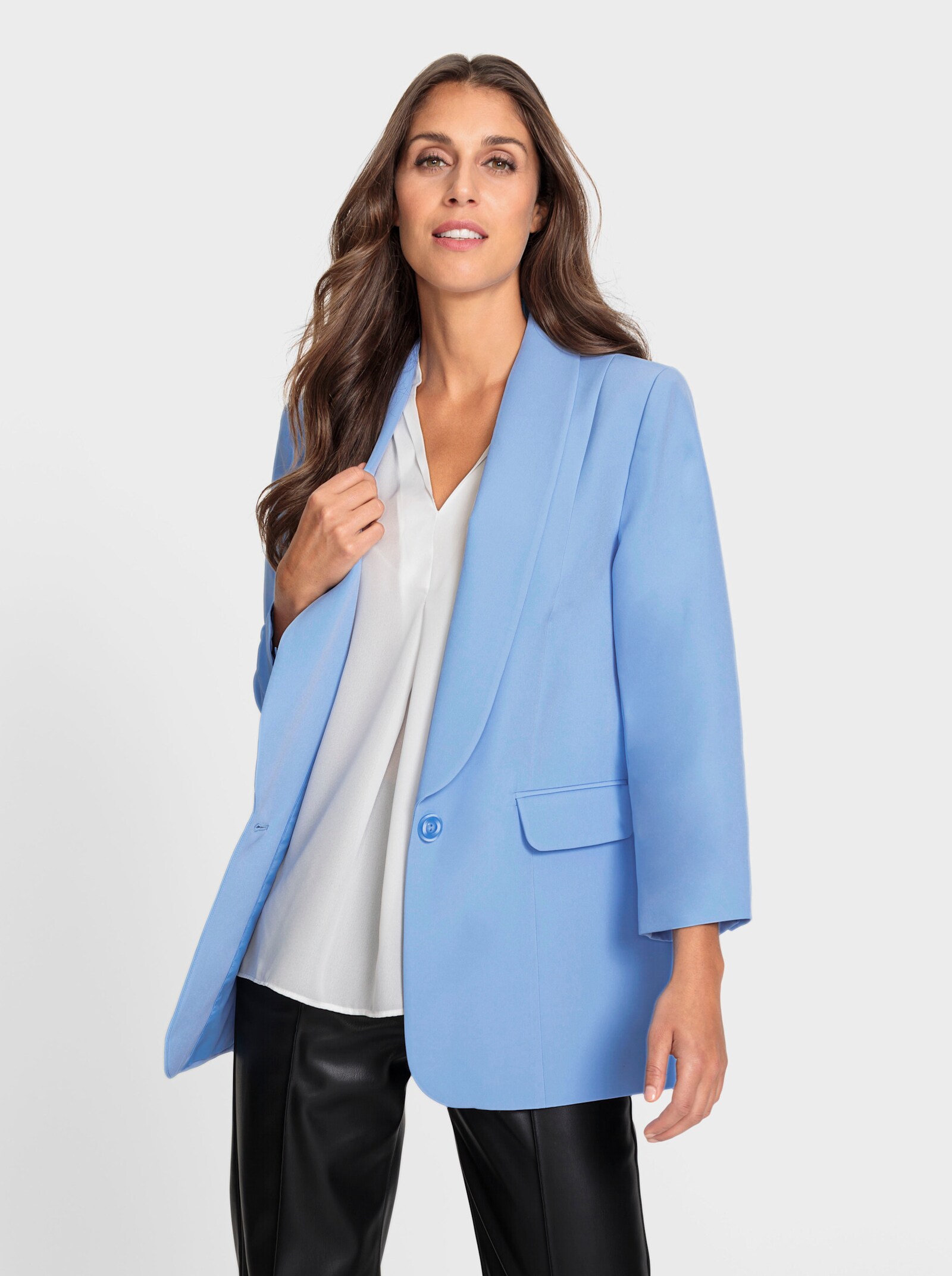 heine Blazer mit Schalkragen - himmelblau