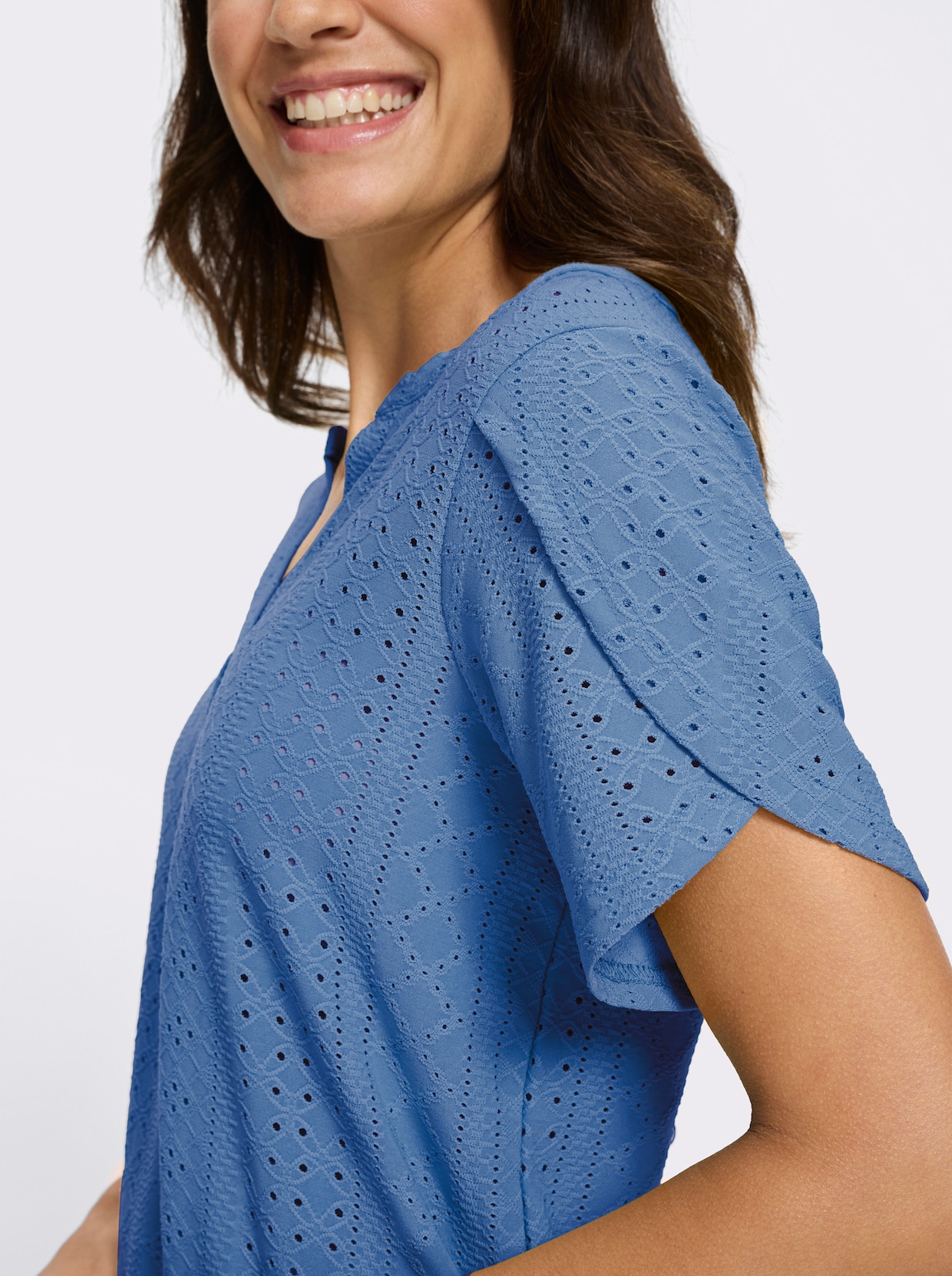 Kurzarmshirt - mittelblau