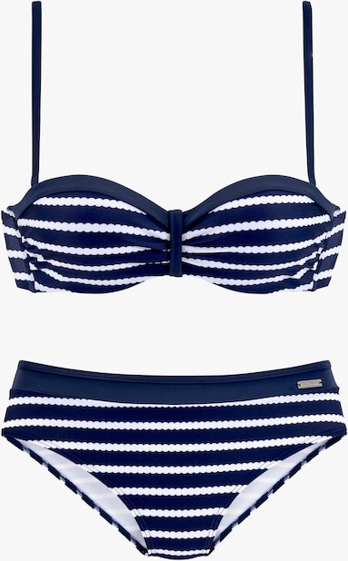 LASCANA Bügel-Bandeau-Bikini - marine-weiß