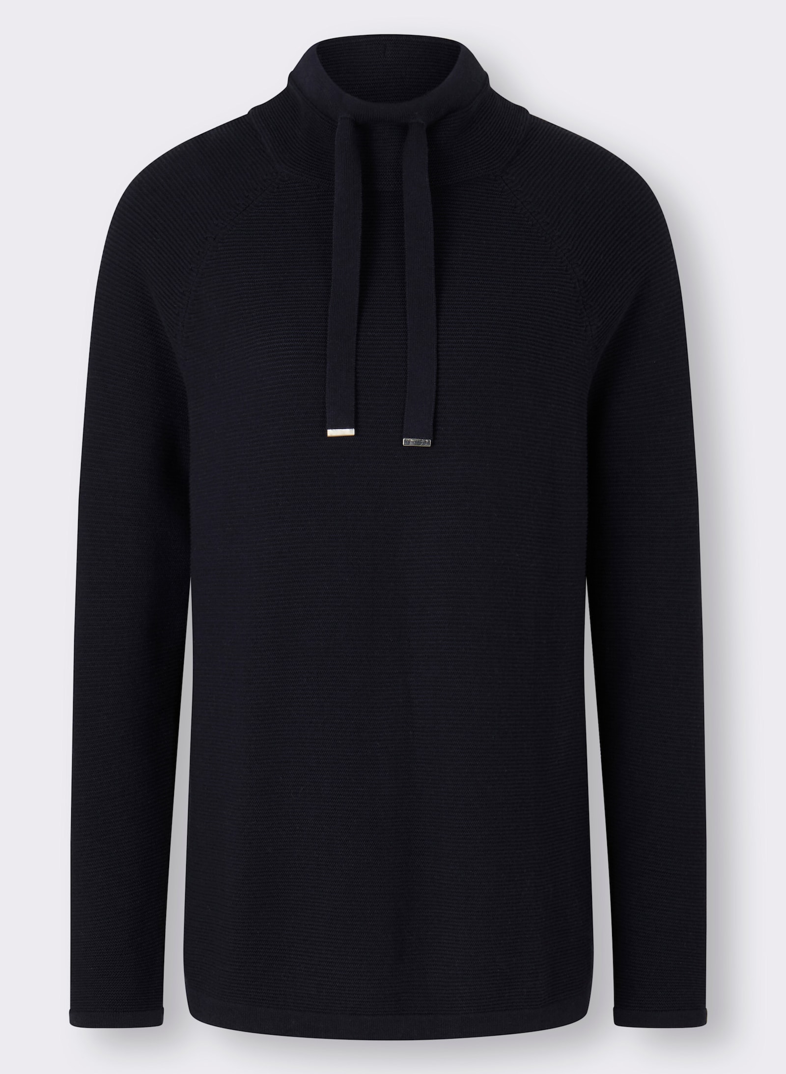 heine Stehkragenpullover mit Zierbändern - marine