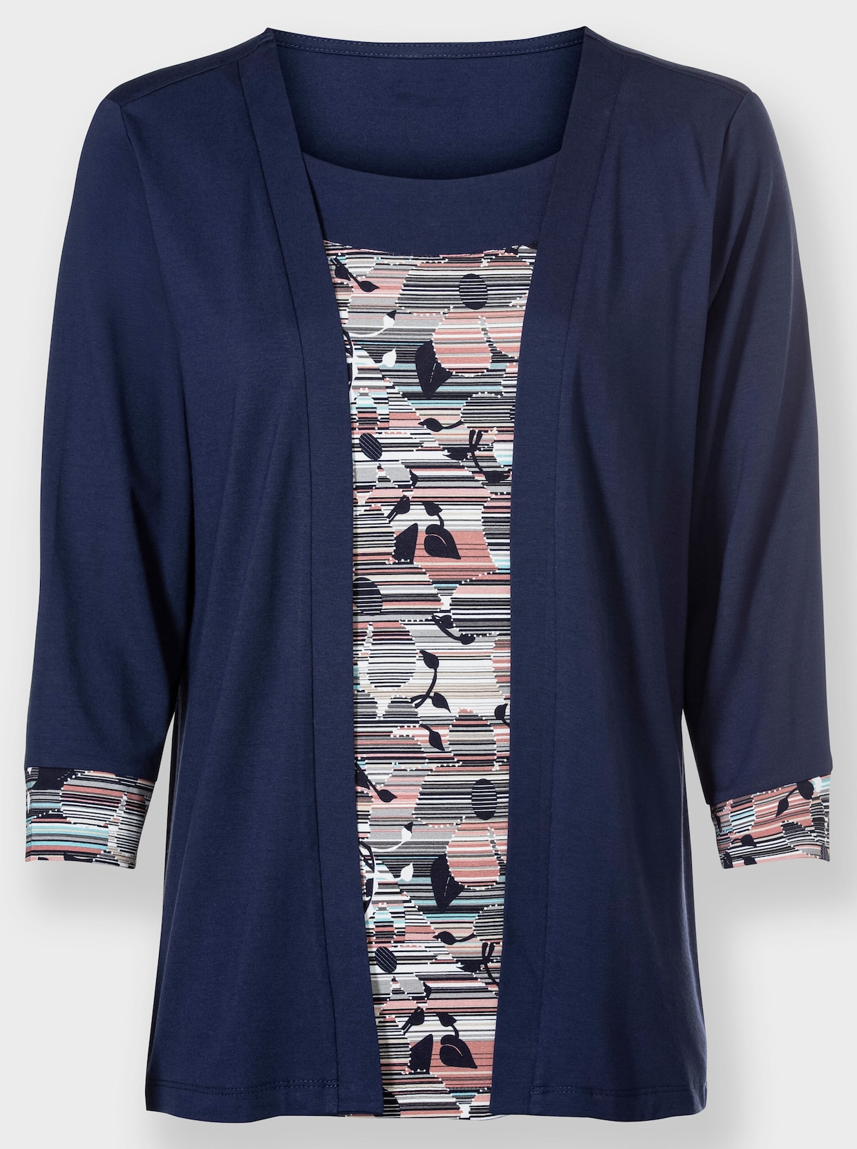 Shirt - marine-rosenquarz-bedruckt