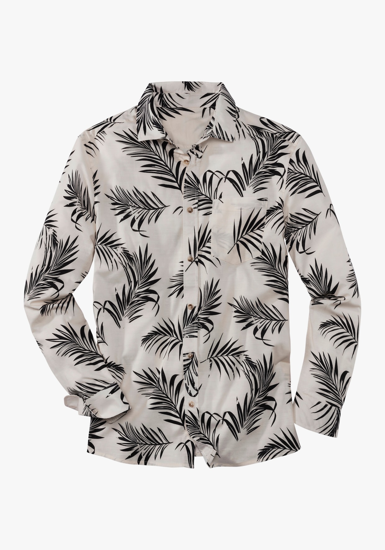 Hawaiiaans overhemd - beige/antraciet