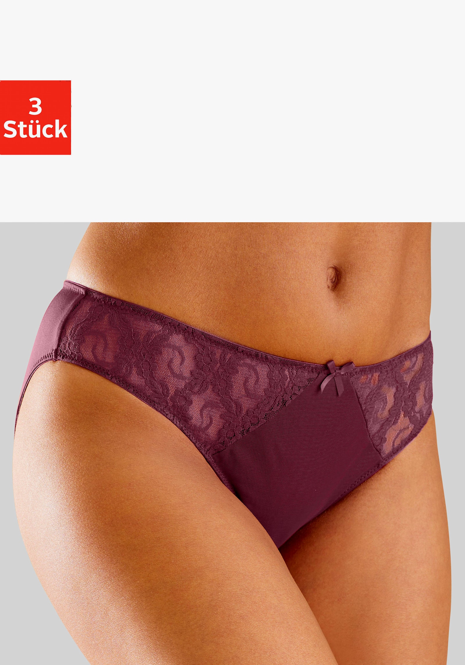 petite fleur Slip - weiß+rosé+brombeer