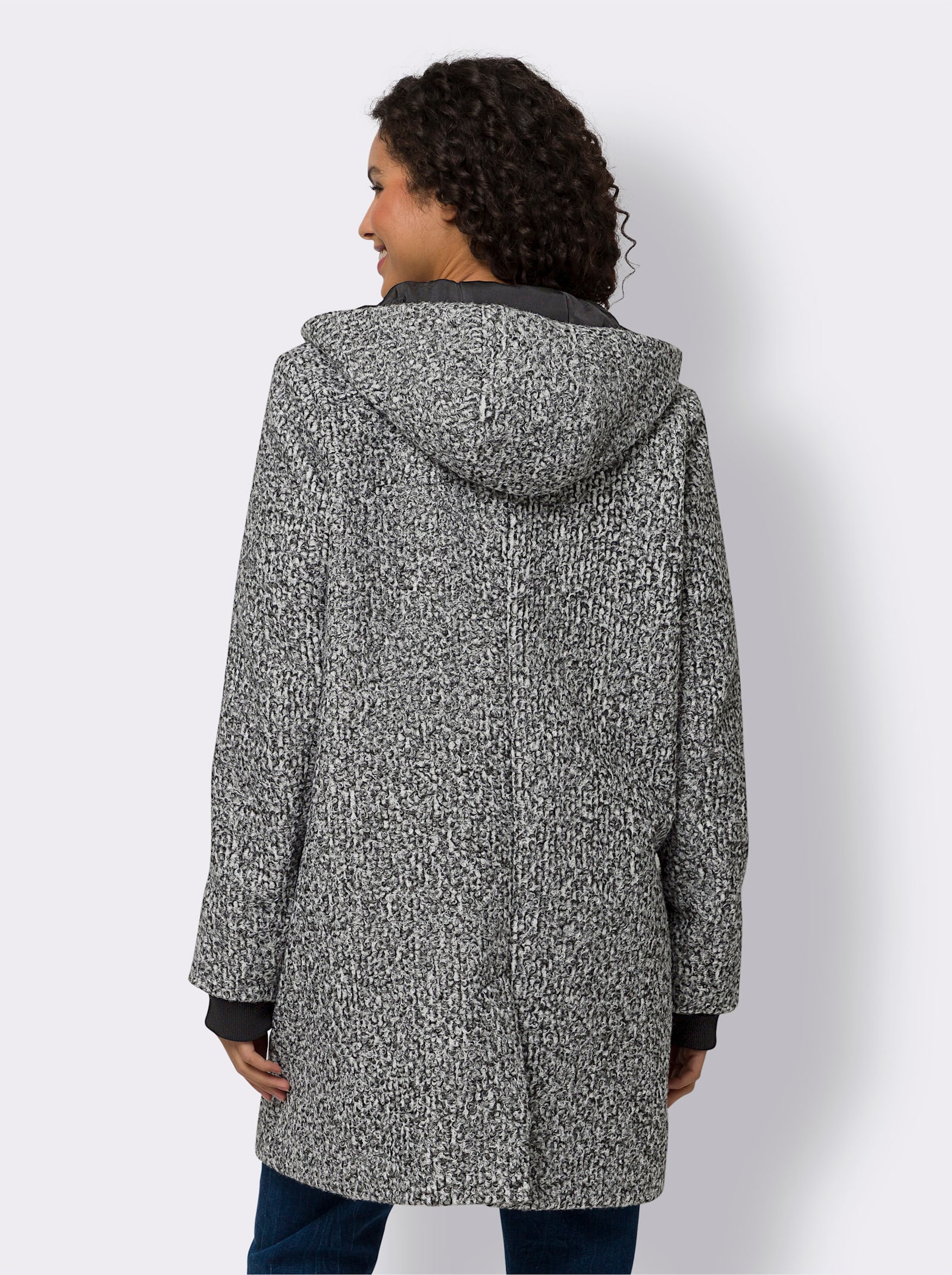 heine Longjacke mit 1 Innentasche - ecru-schwarz-meliert