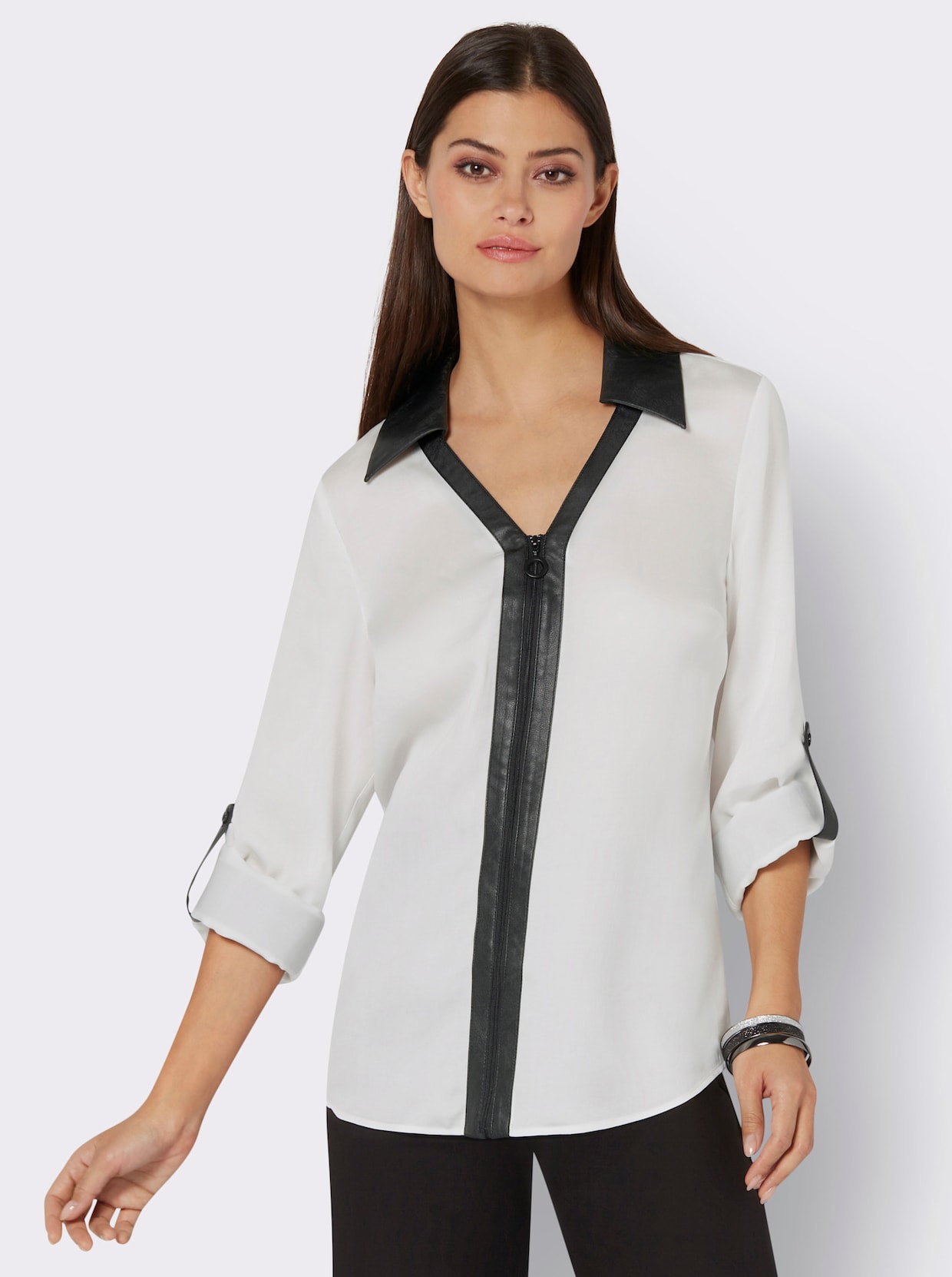 Blouse van lyocell - ecru