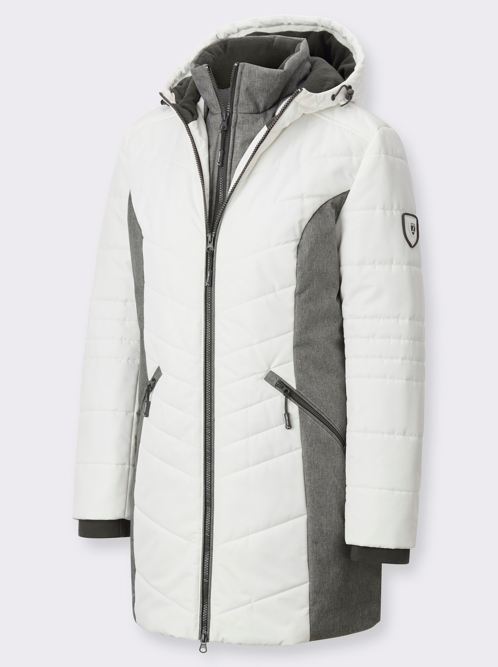 2-in-1-Jacke mit Westen-Einsatz - weiß-anthrazit