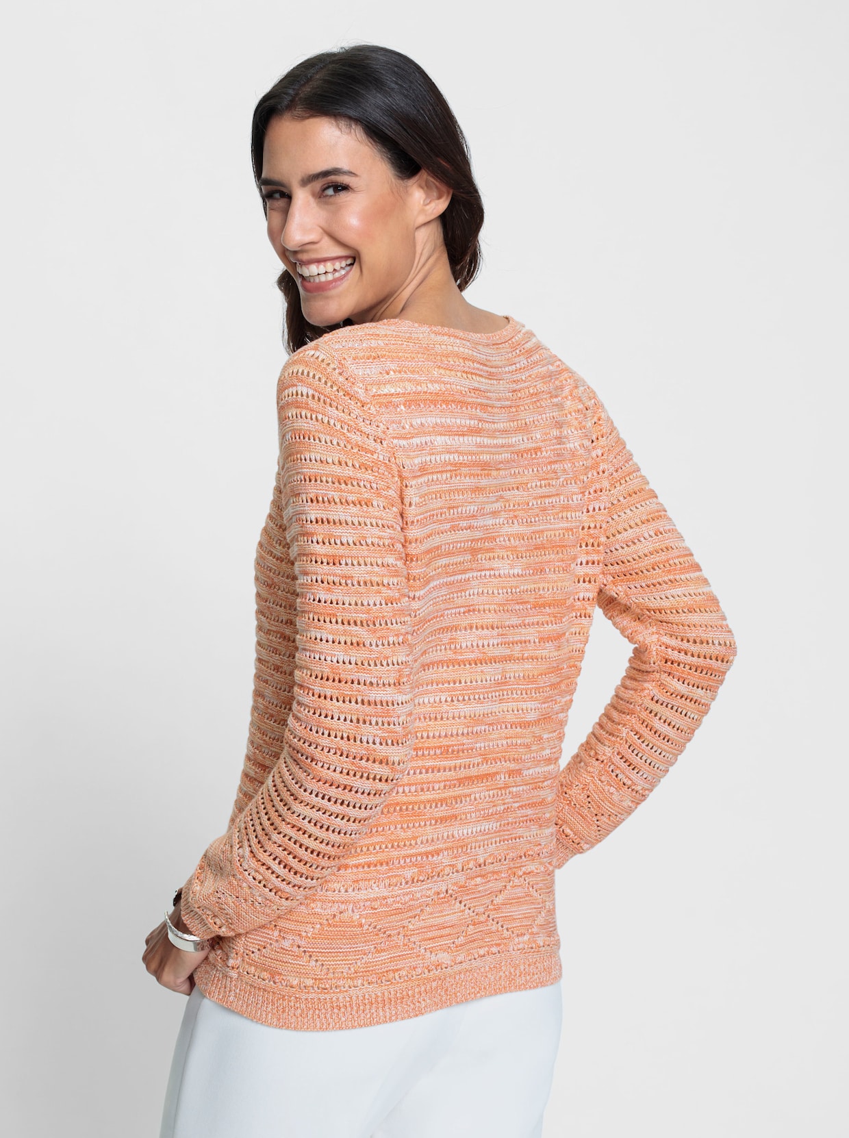 Pull - écru - abricot chiné