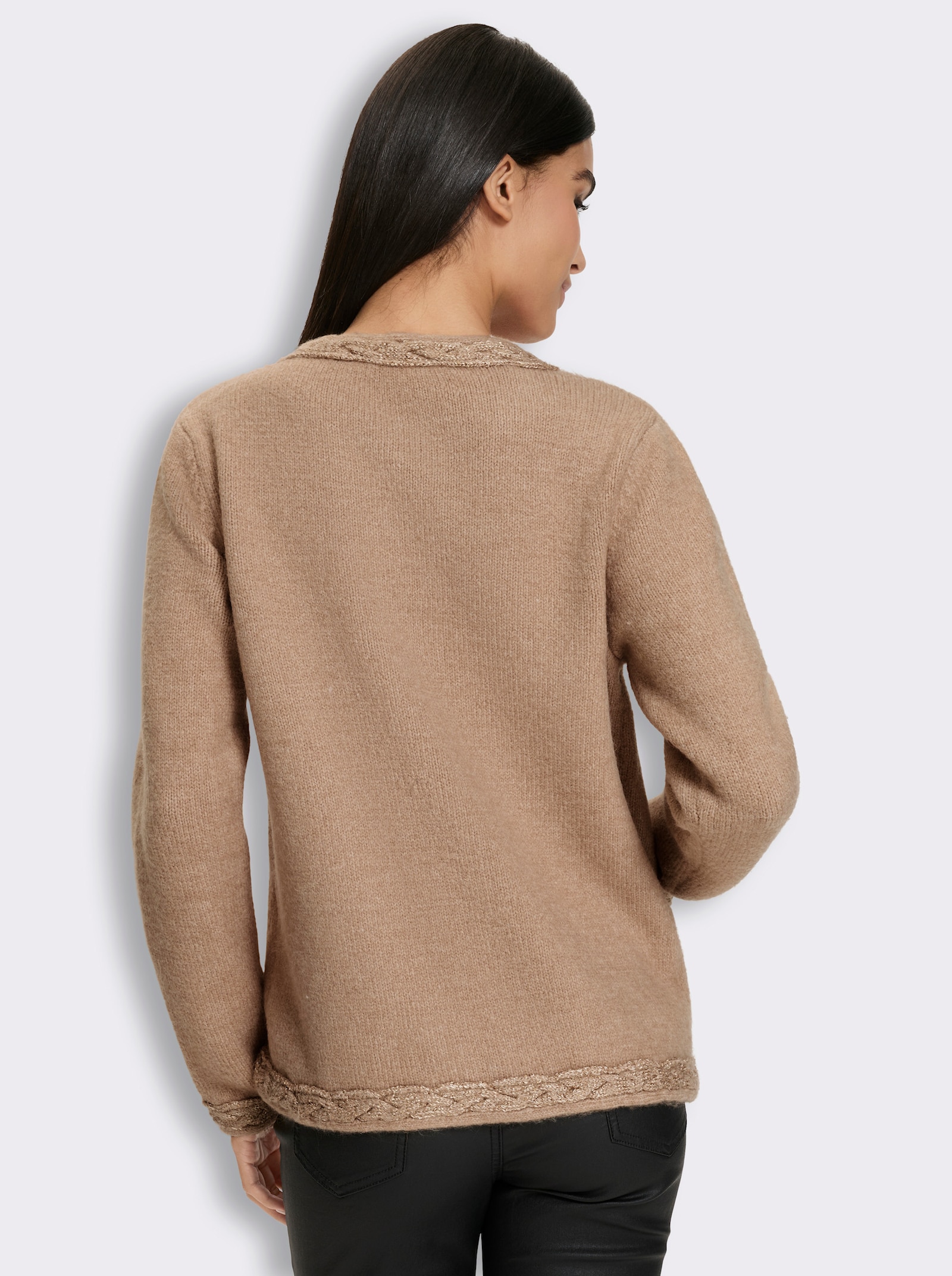 heine Strickjacke mit Effektgarn - camel