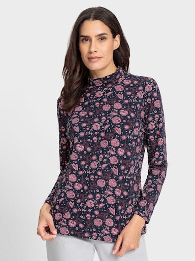 Print-Shirt mit Stehkragen - marine-erika-bedruckt