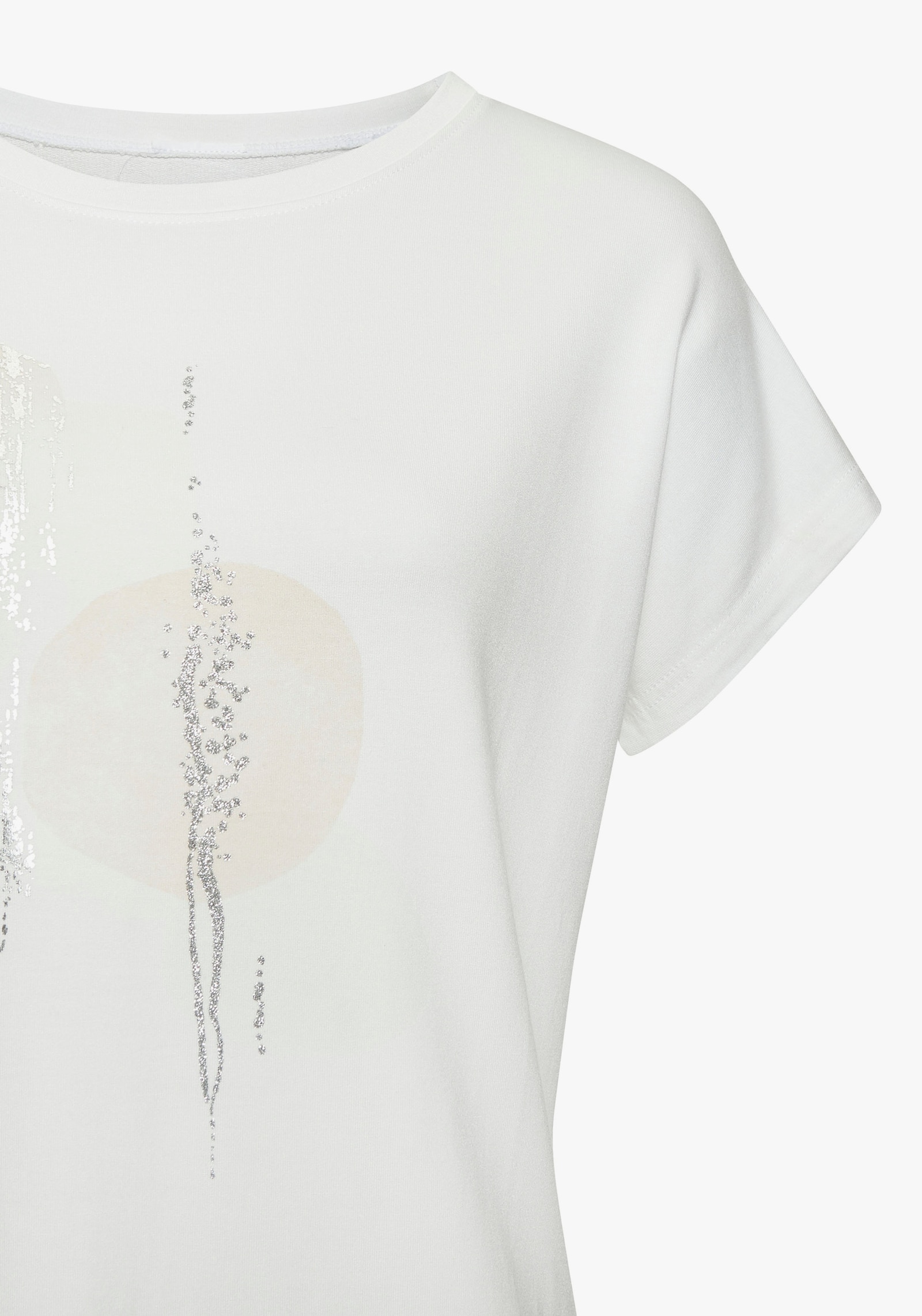 LASCANA Shirt met ronde hals - wit, beige, zilver