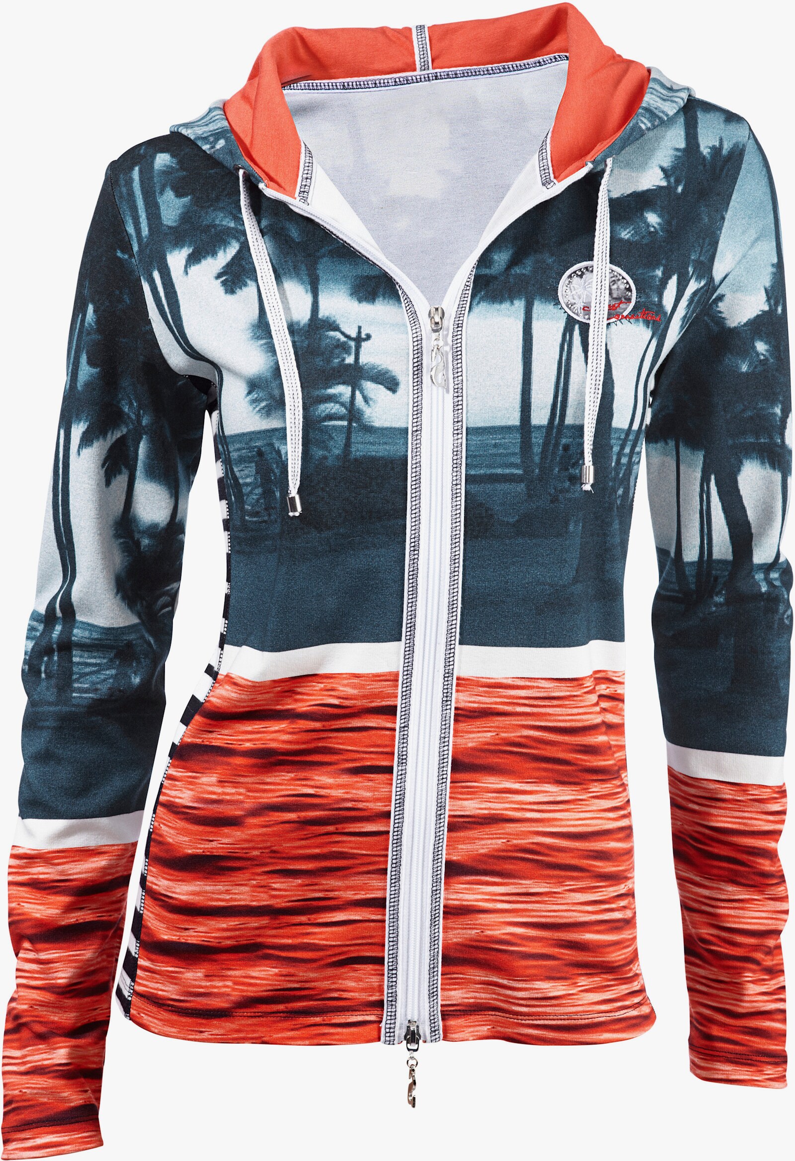 heine Shirtjacke mit Fotoprint - koralle
