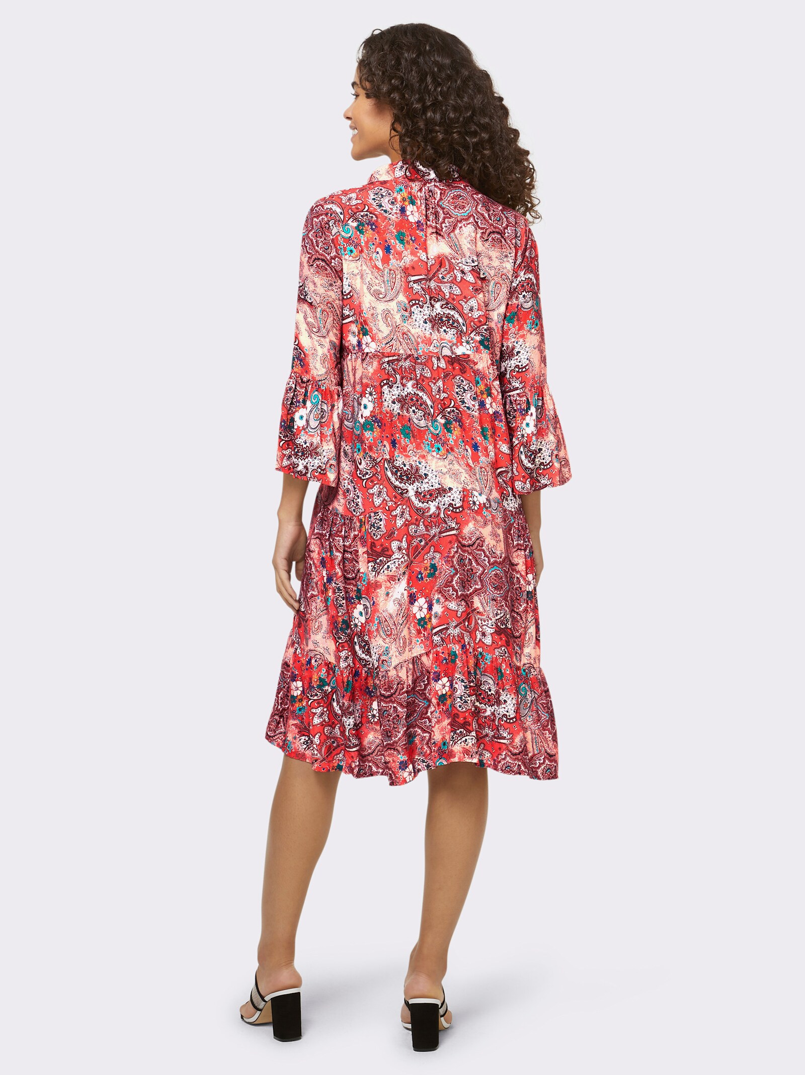 heine Jurk met paisleyprint - langoustine/lichtroze bedrukt