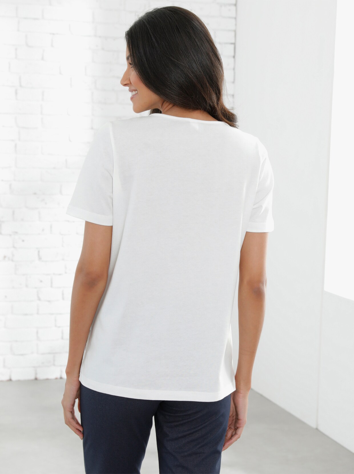 Vrijetijdsshirt - ecru geprint