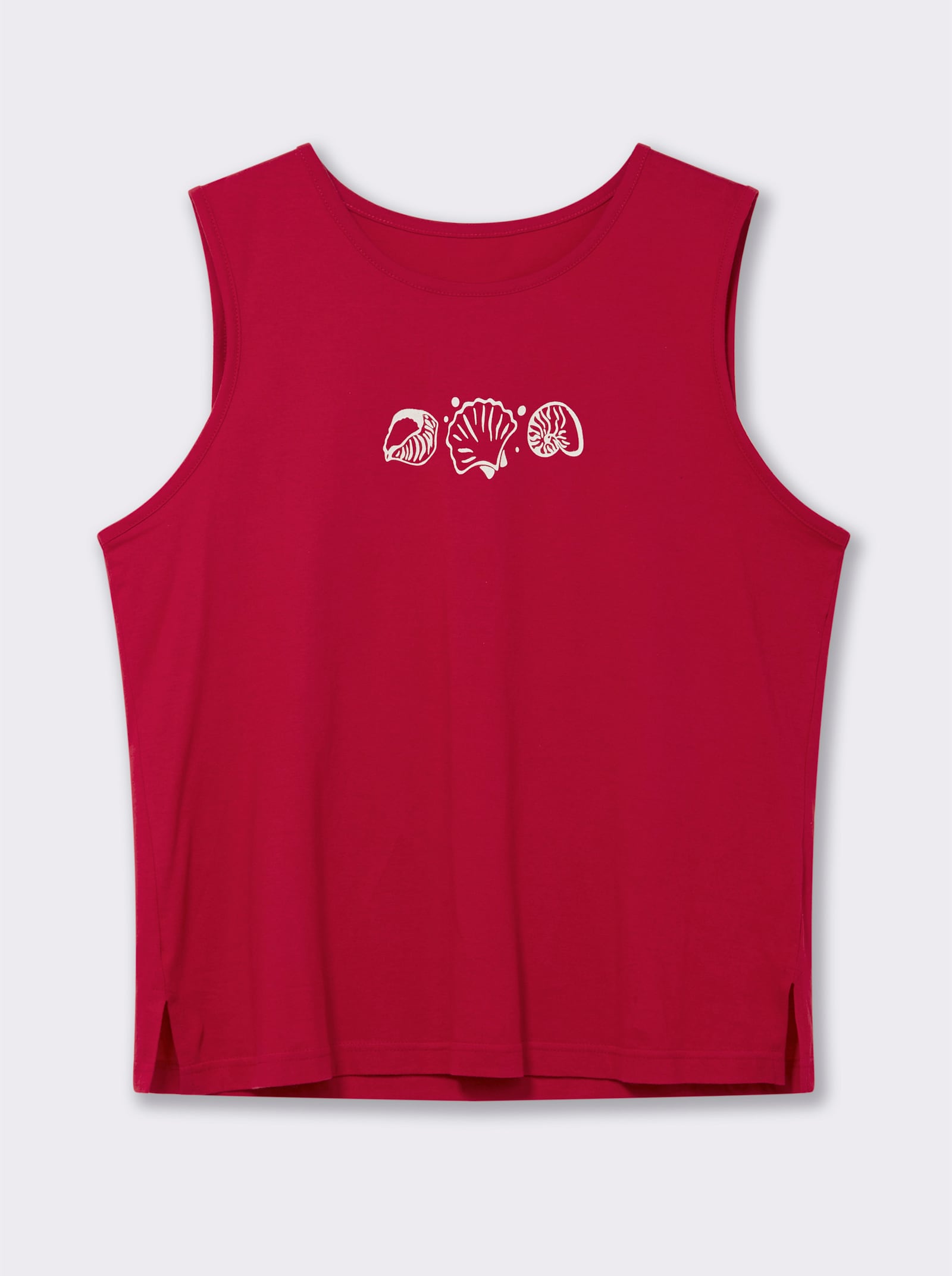 Shirttop mit Seitenschlitzen - rot