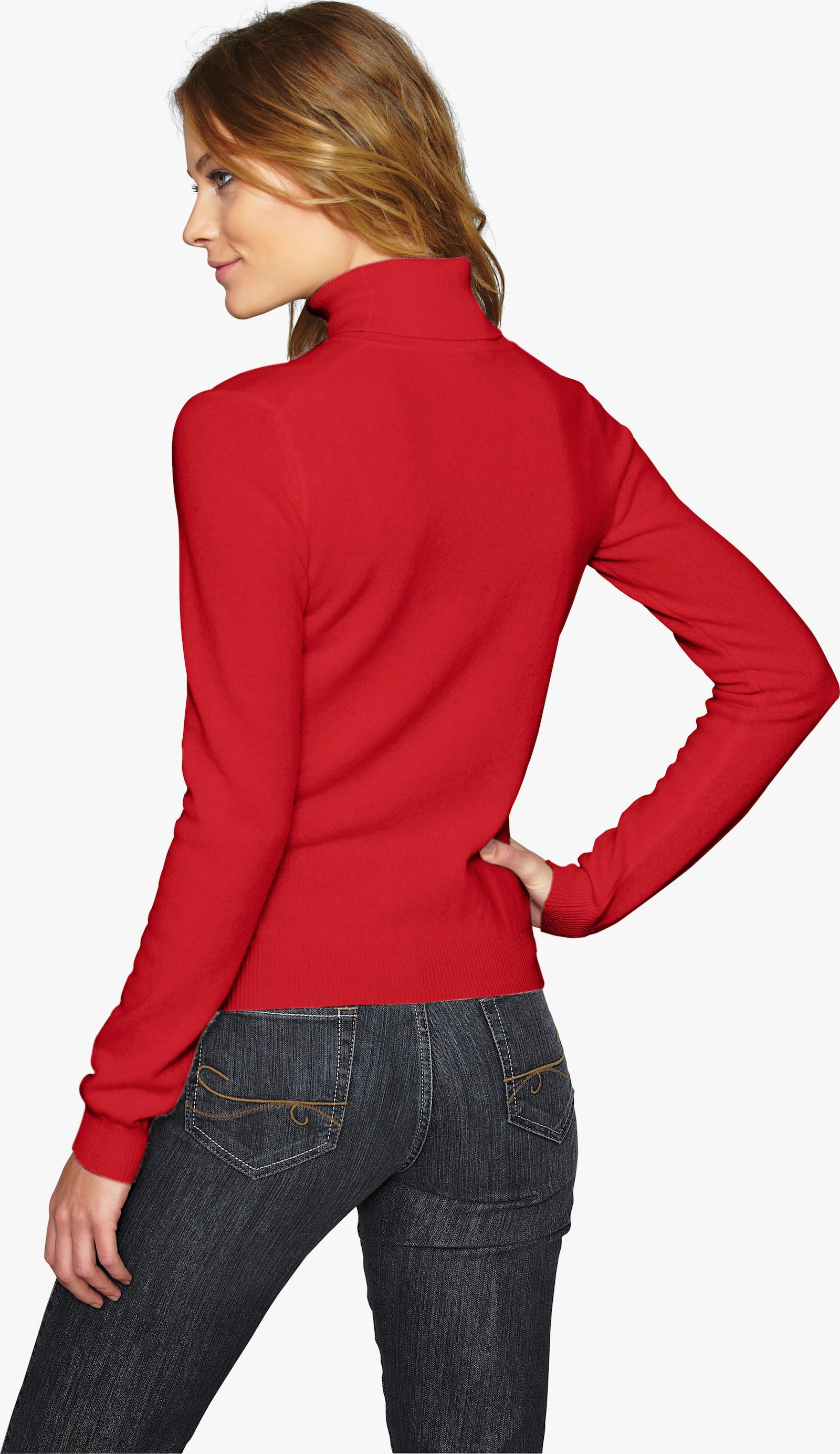 heine Kaschmirpullover mit Rollkragen - rot