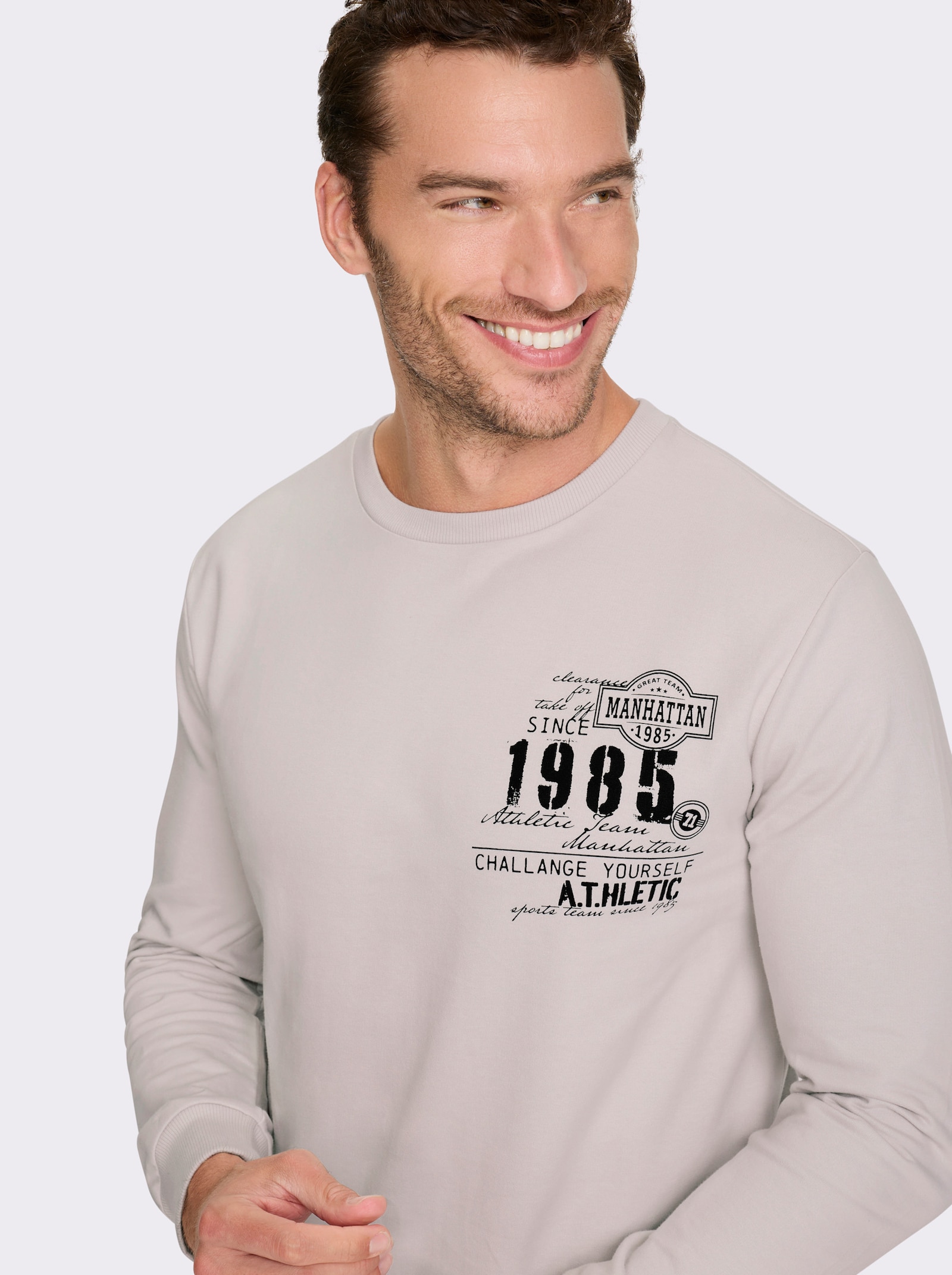 Catamaran Sweatshirt mit Bündchenabschlüssen - hellgrau