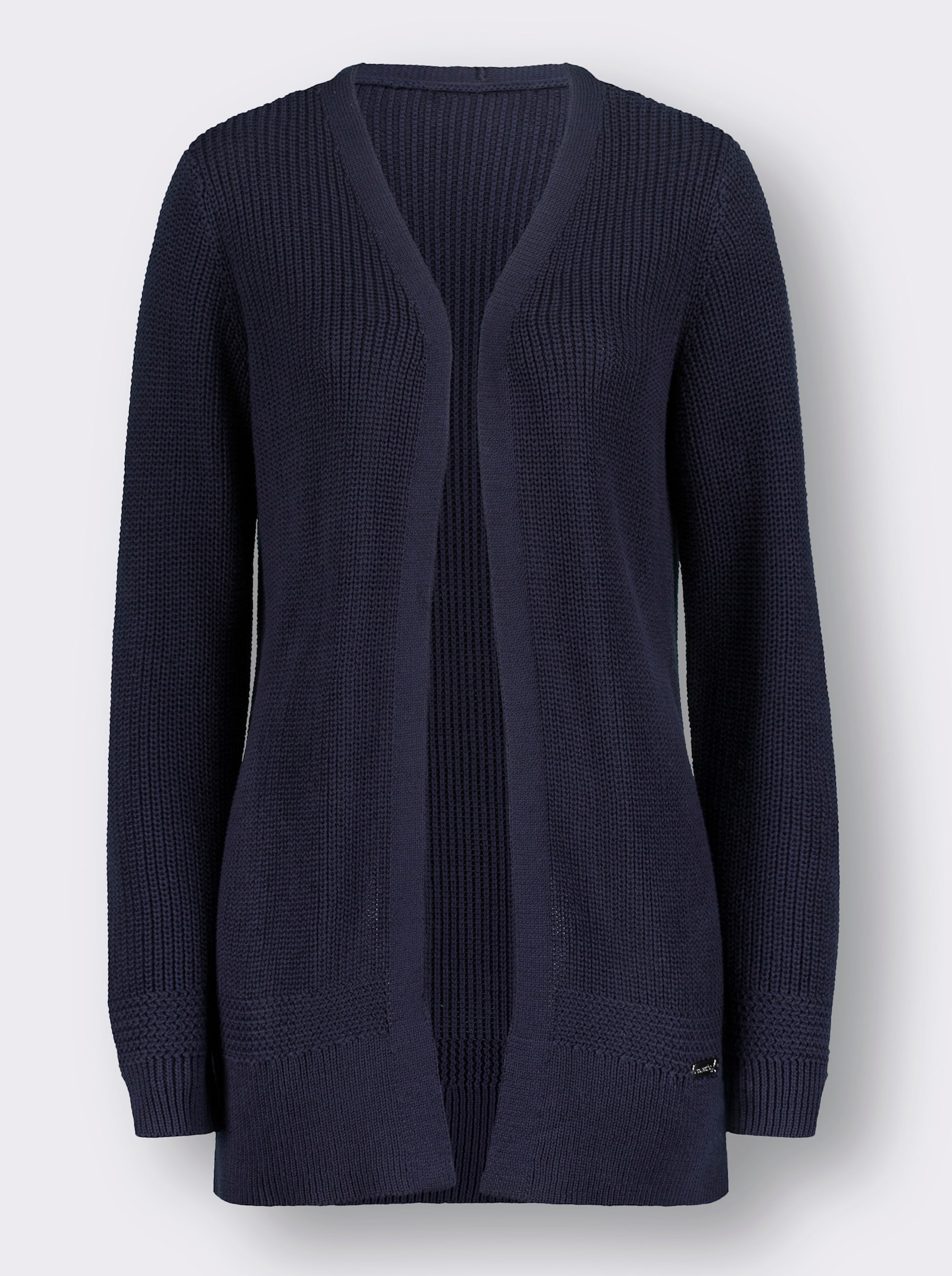 Longstrickjacke in passformgerechter Verarbeitung - marine