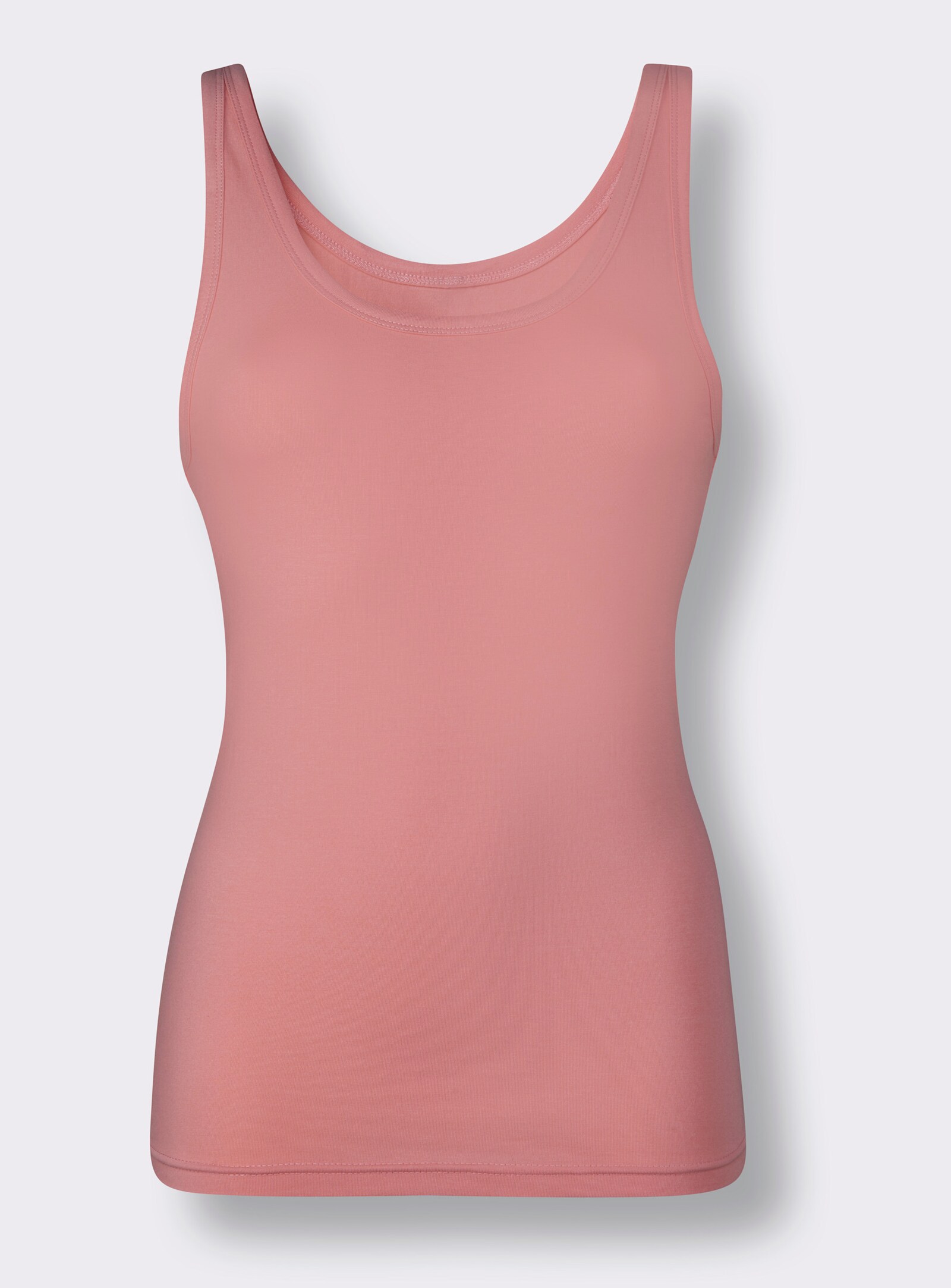 wäschepur Mouwloze top met brede bandjes - flamingo + aquamarijn + wit