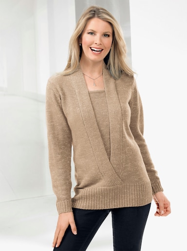 2-in-1-pullover - goudkleur gemêleerd